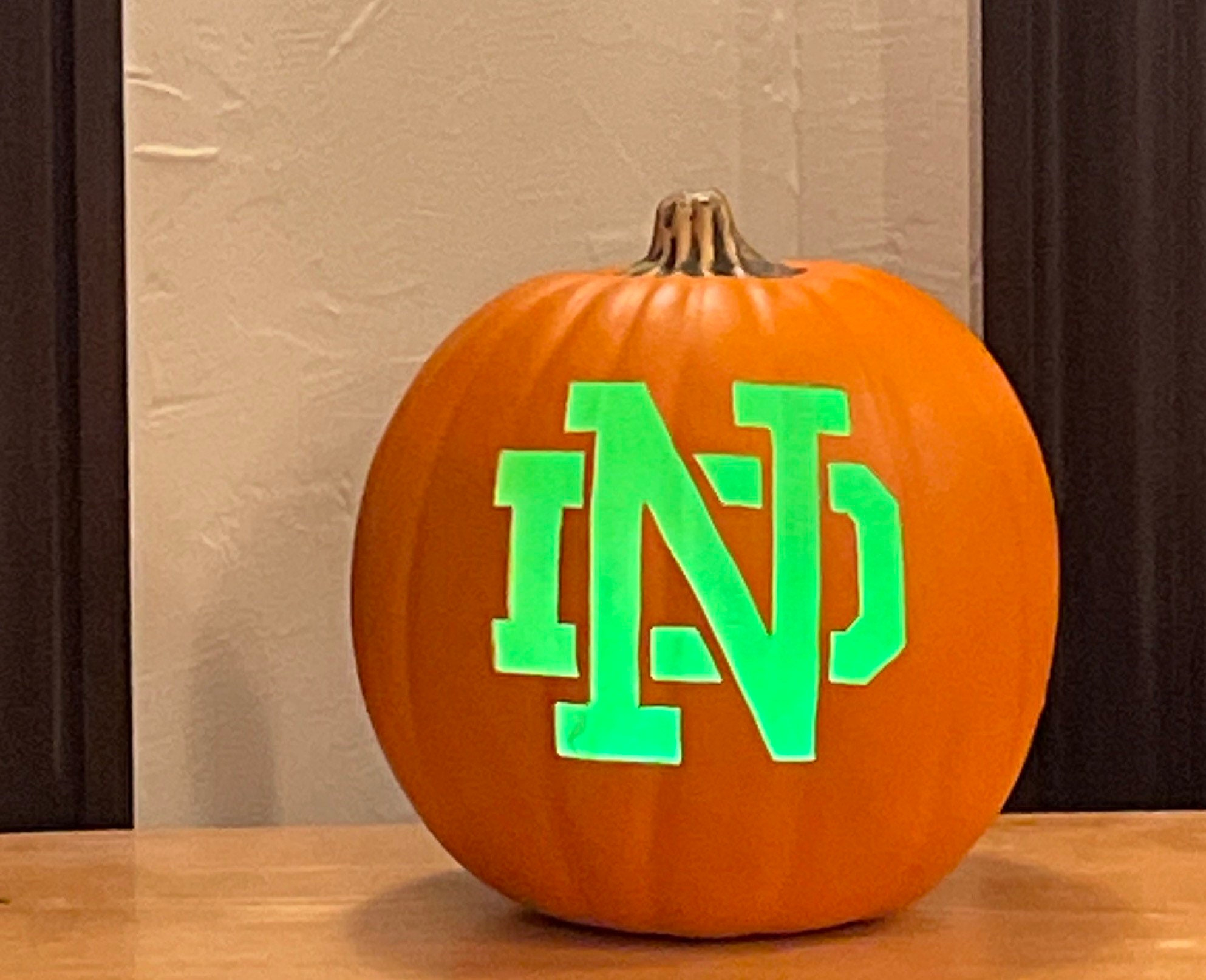 One 9” Notre Dame With Just Nd Carved Out On A Foam Pumpkin, Pick within Notre Dame Pumpkin Stencil Printable