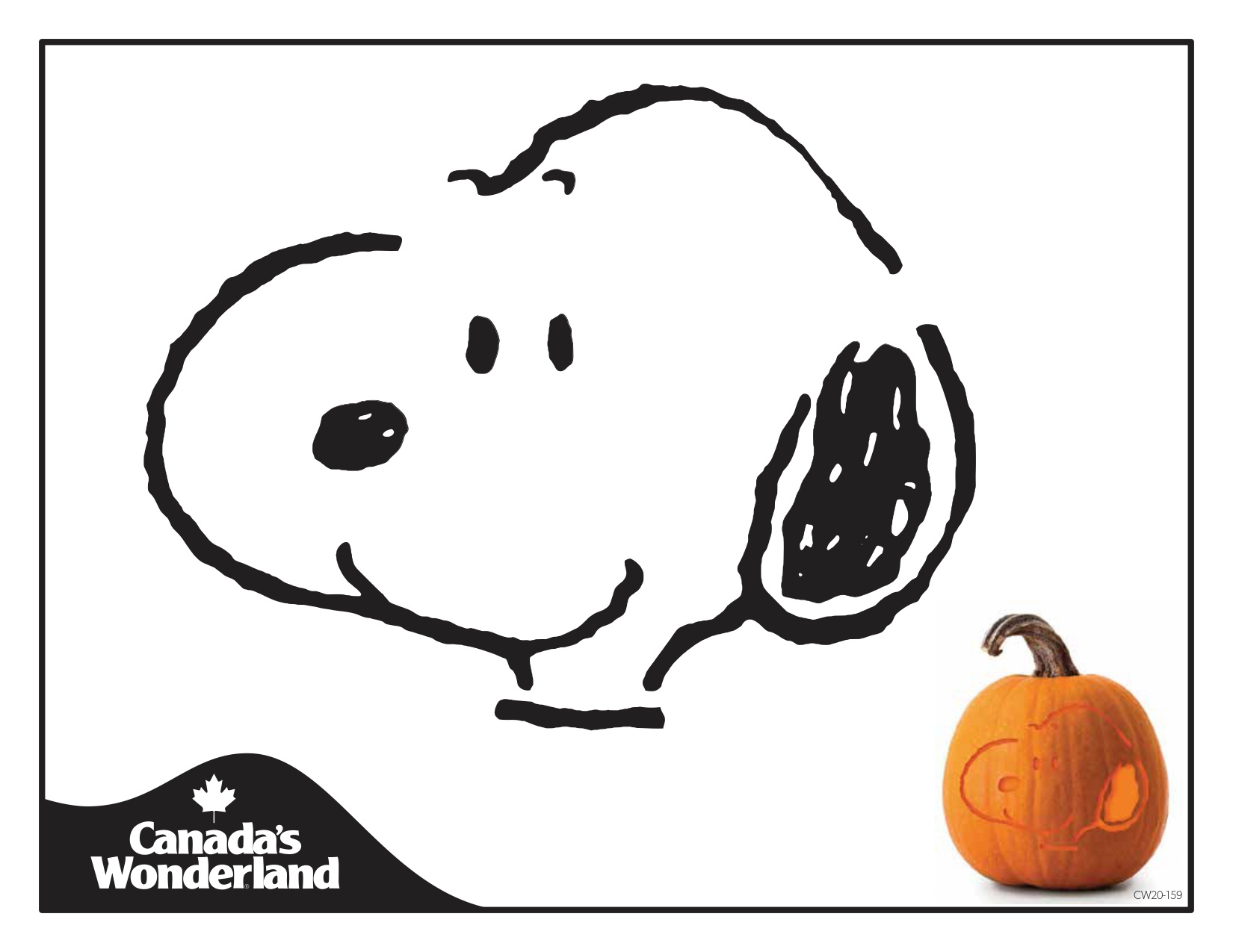 Peanuts/Charlie Brown: Snoopy (Free Pumpkin Stencil - Pumpkin with Snoopy Pumpkin Stencil Printable