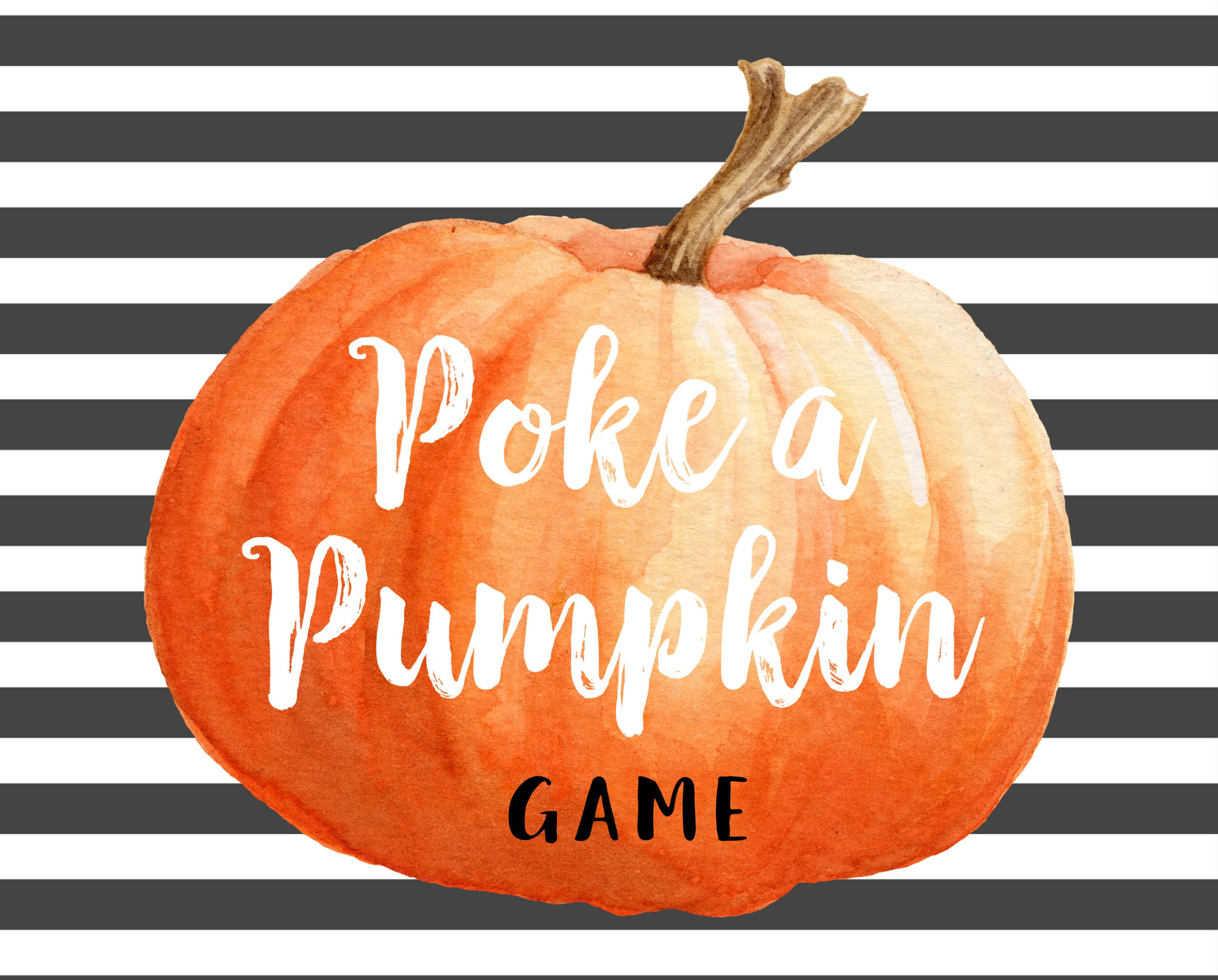 Poke A Pumpkin Game Sign - Printable Party Game Sign, Fall Party for Poke A Pumpkin Printable
