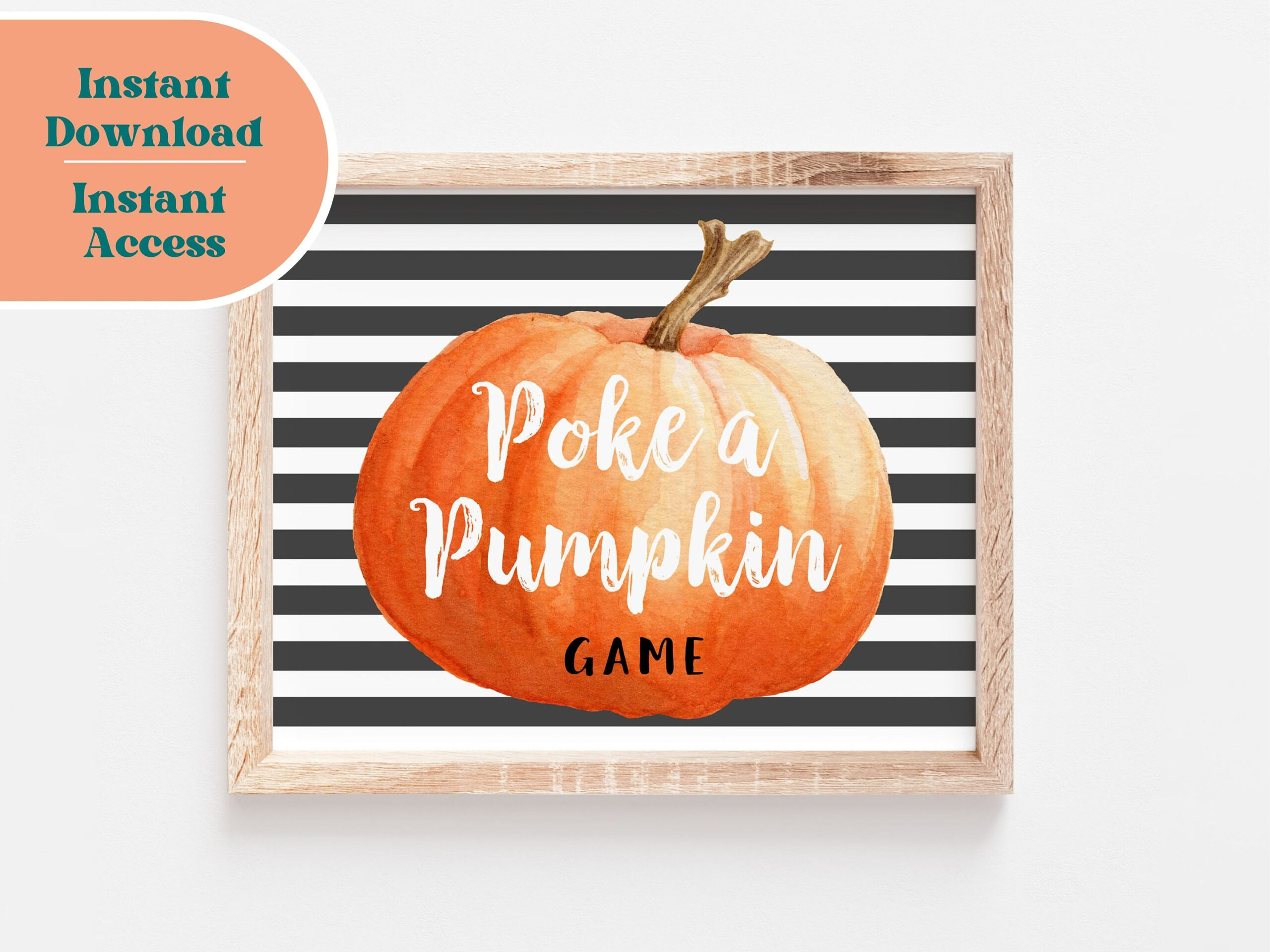 Poke A Pumpkin Game Sign - Printable Party Game Sign, Fall Party with Poke A Pumpkin Printable