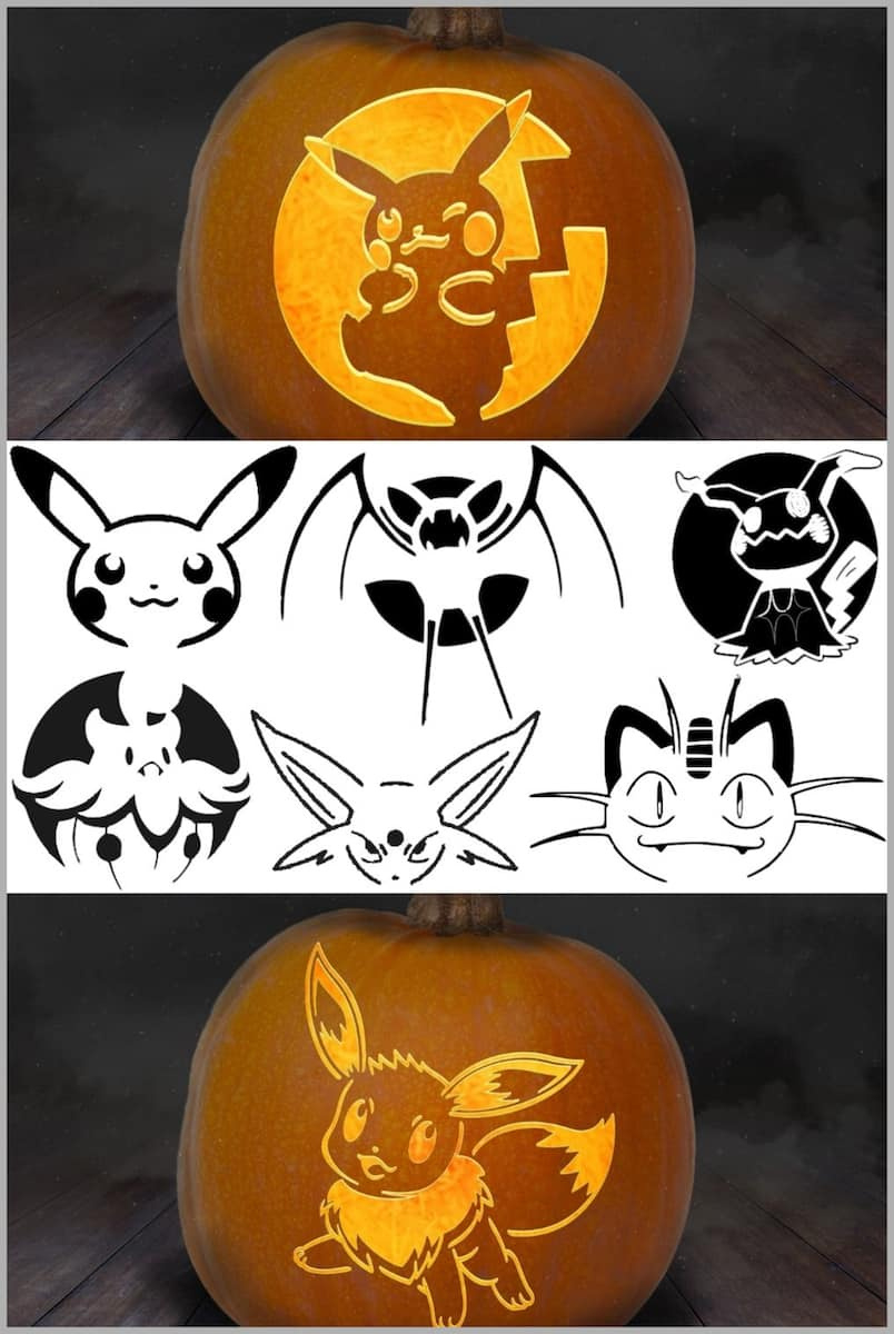 Pokemon Pumpkin Carving Stencils: Over 100 Free Printable Pdfs intended for Printable Pikachu Pumpkin Stencil