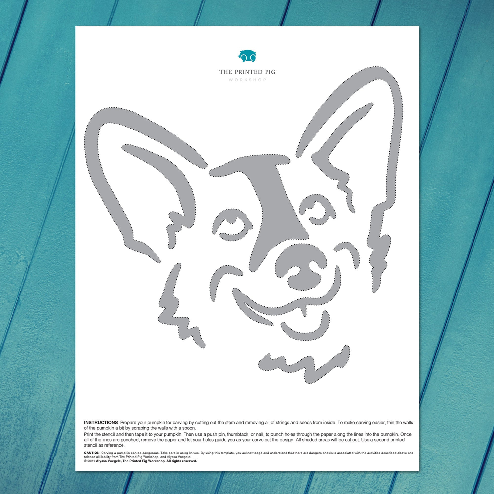 Printable Pumpkin Carving Pattern: Corgi - Etsy with Corgi Pumpkin Stencil Printable