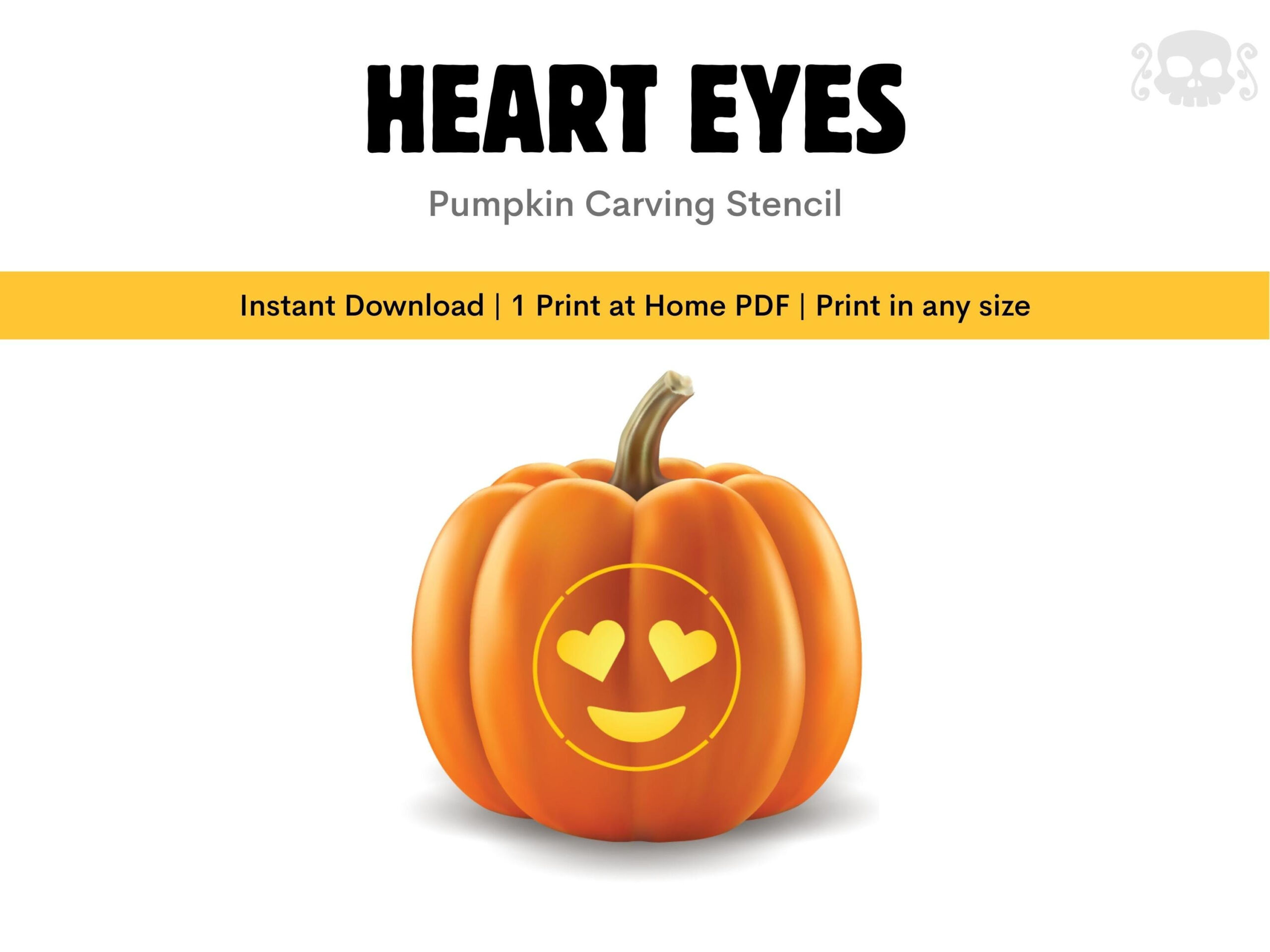 Pumpkin Heart Eyes - Etsy in Heart Eyes Pumpkin Stencil Printable