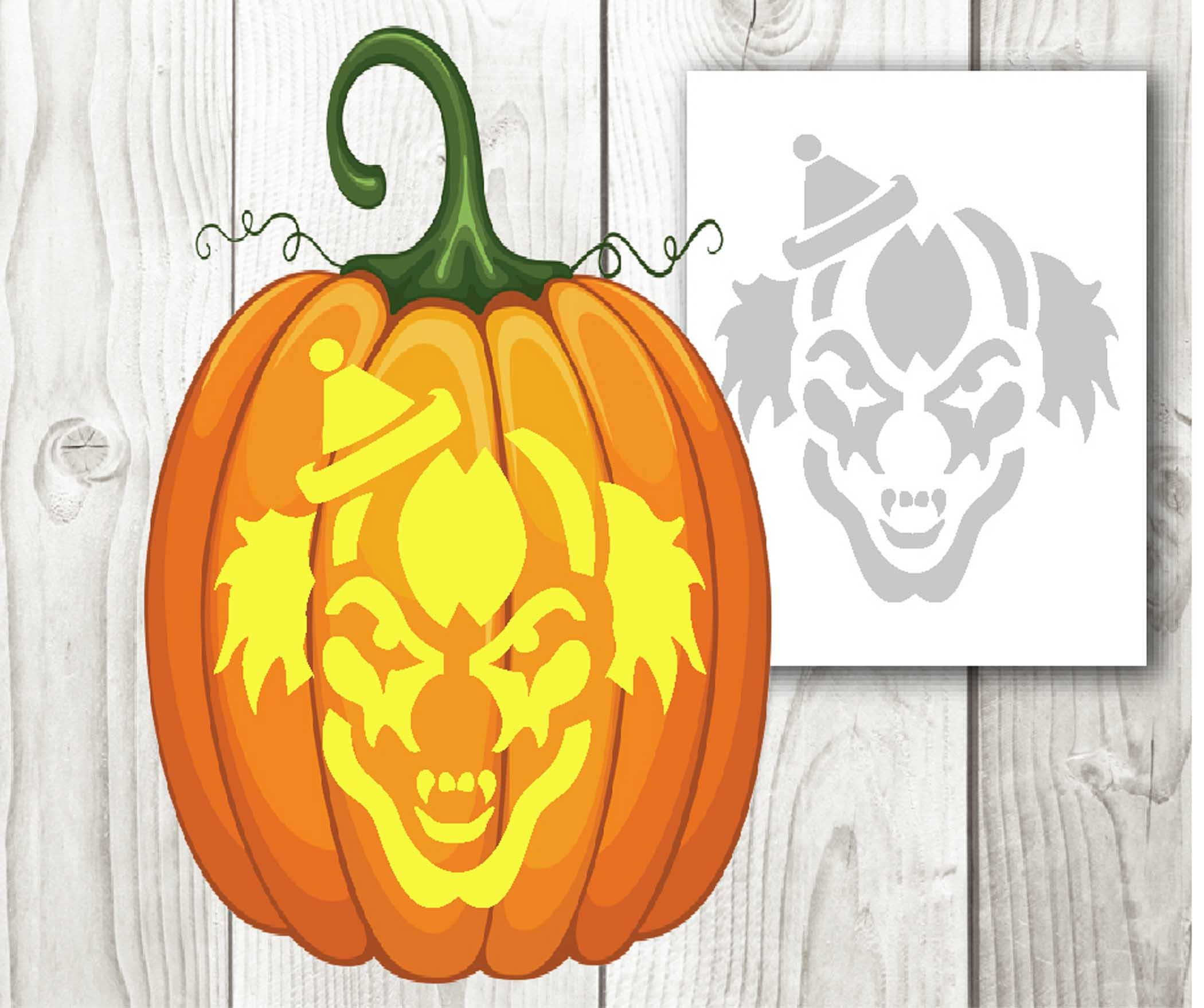Scary Clown, Halloween, Pumpkin Carving, Stencil, Templates with regard to Printable Clown Pumpkin Stencils