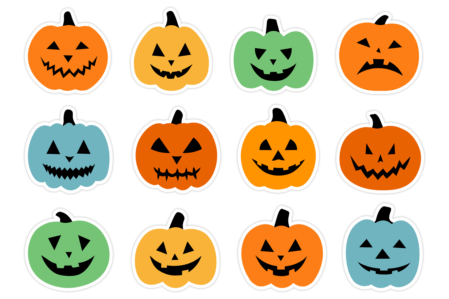 Scary Pumpkin Stickers. Halloween Pumpkin Stickers Printable within Printable Halloween Pumpkin Pictures