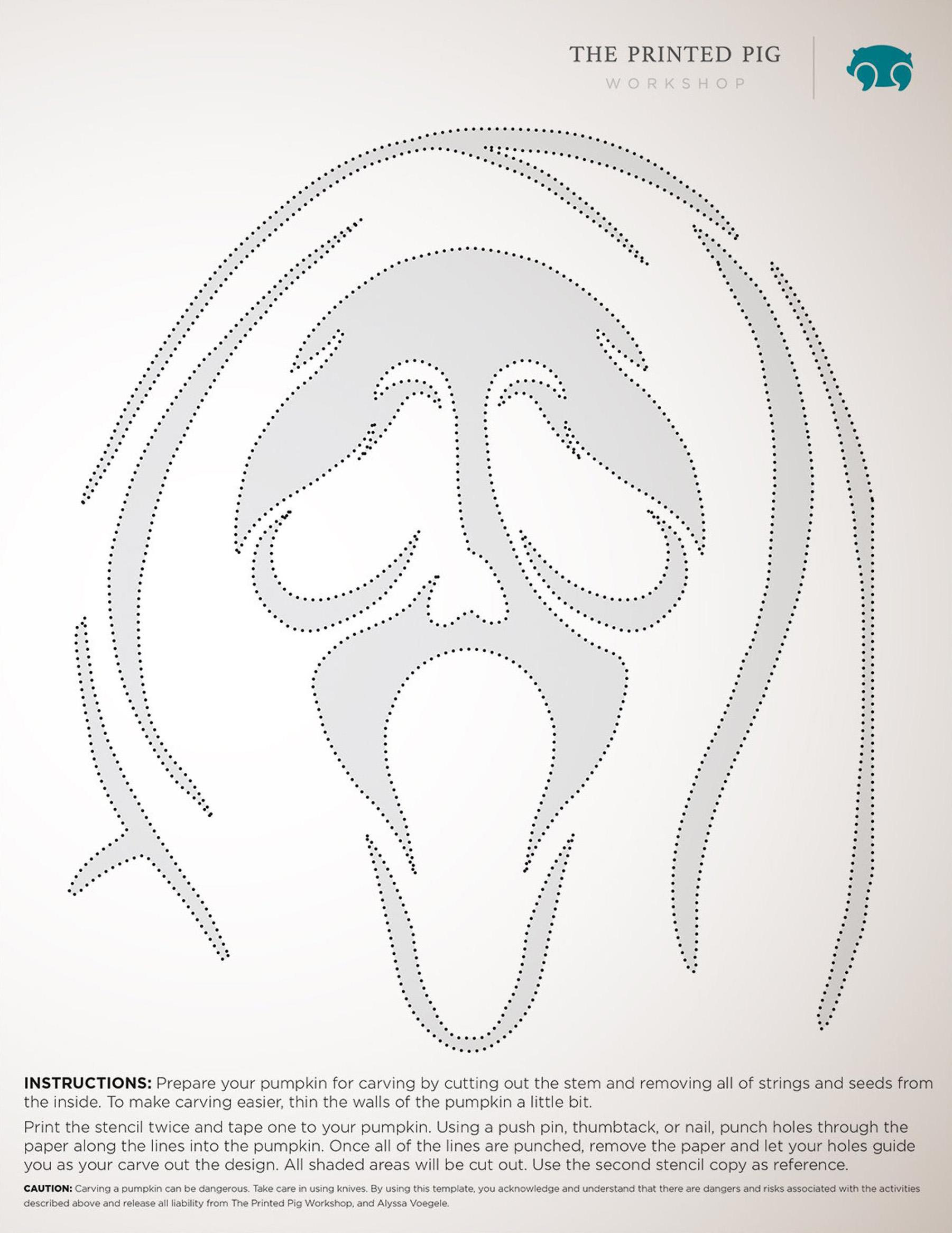 Scream: Ghostface (Free Pumpkin Stencil - Pumpkin Pattern inside Ghostface Pumpkin Stencil Printable