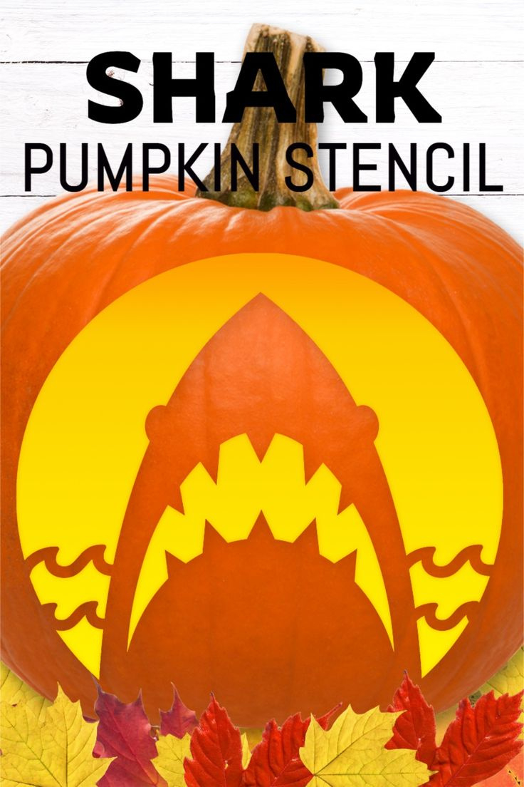 Shark Pumpkin Stencil with Printable Shark Pumpkin Stencil