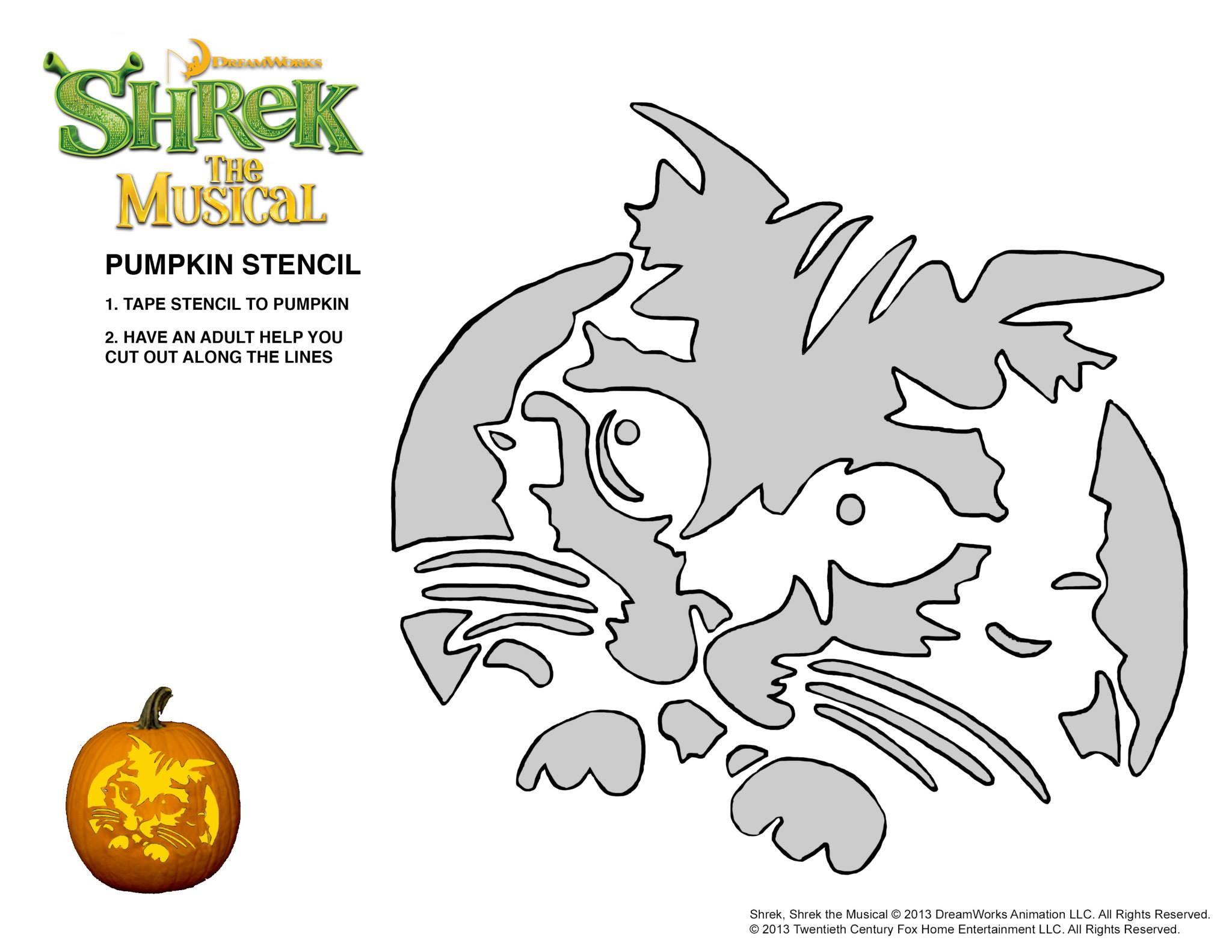 Shrek: Puss In Boots (Free Pumpkin Stencil - Pumpkin Pattern within Shrek Pumpkin Stencil Printable
