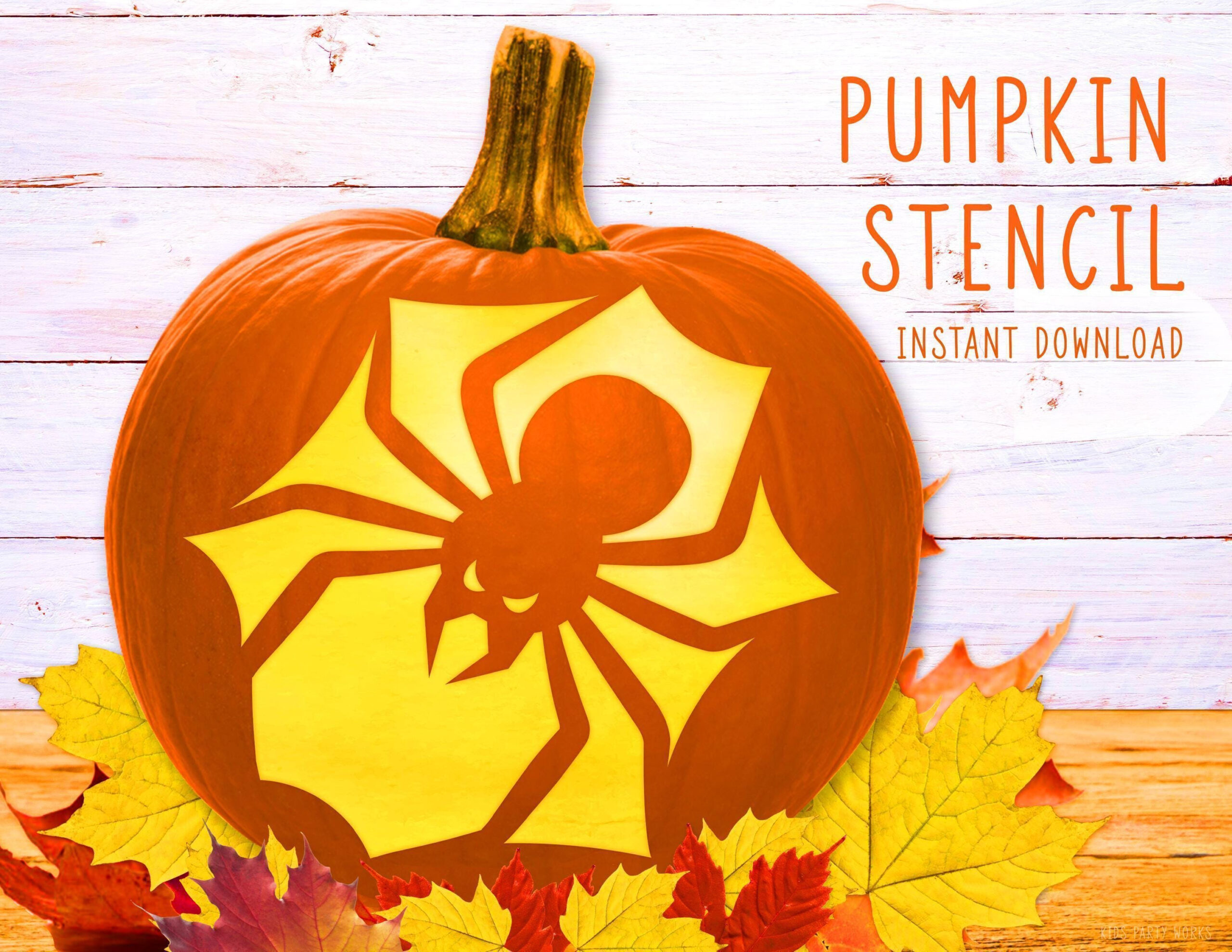 Spider Pumpkin Stencil, Halloween Pumpkin Printable Stencil in Printable Spider Pumpkin Stencil