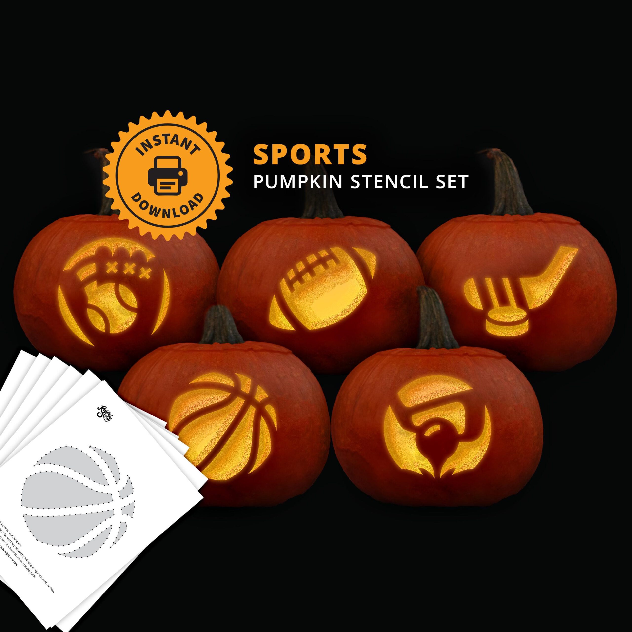 Sports Printable Pumpkin Carving Stencil Set - Football pertaining to Printable Vikings Pumpkin Stencil