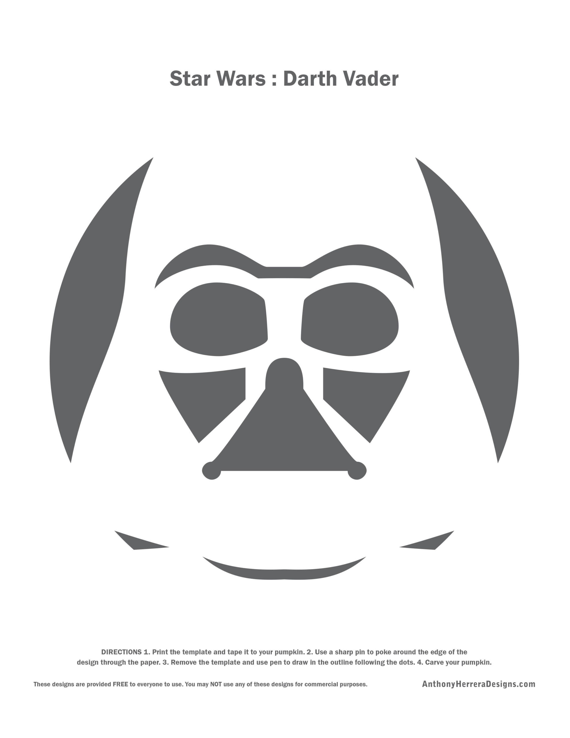 Star Wars: Darth Vader (Free Pumpkin Stencil - Pumpkin Pattern throughout Printable Darth Vader Pumpkin Stencil