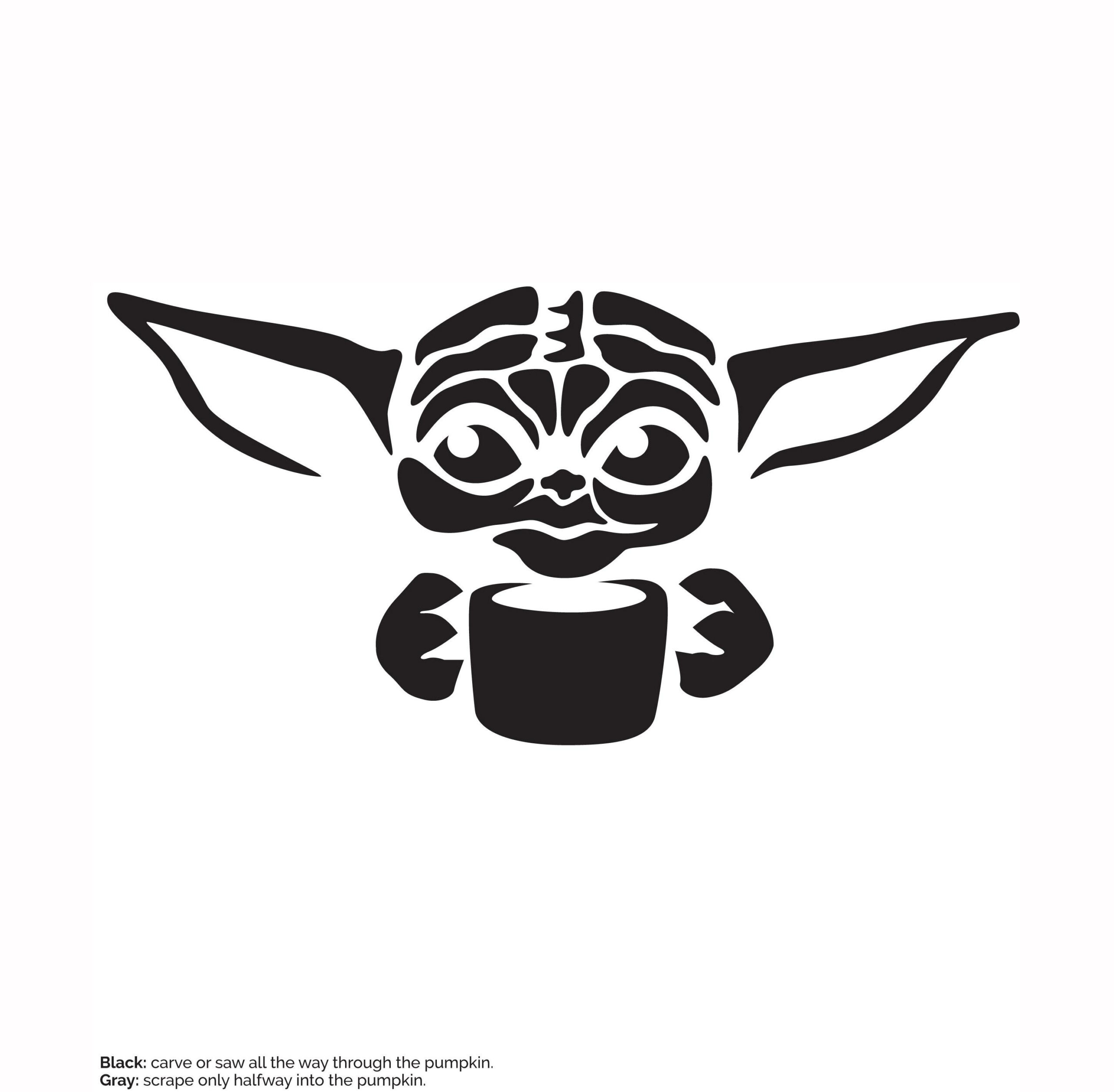Star Wars: Mandalorian: Baby Yoda (Free Pumpkin Stencil - Pumpkin with regard to Printable Yoda Pumpkin Stencil