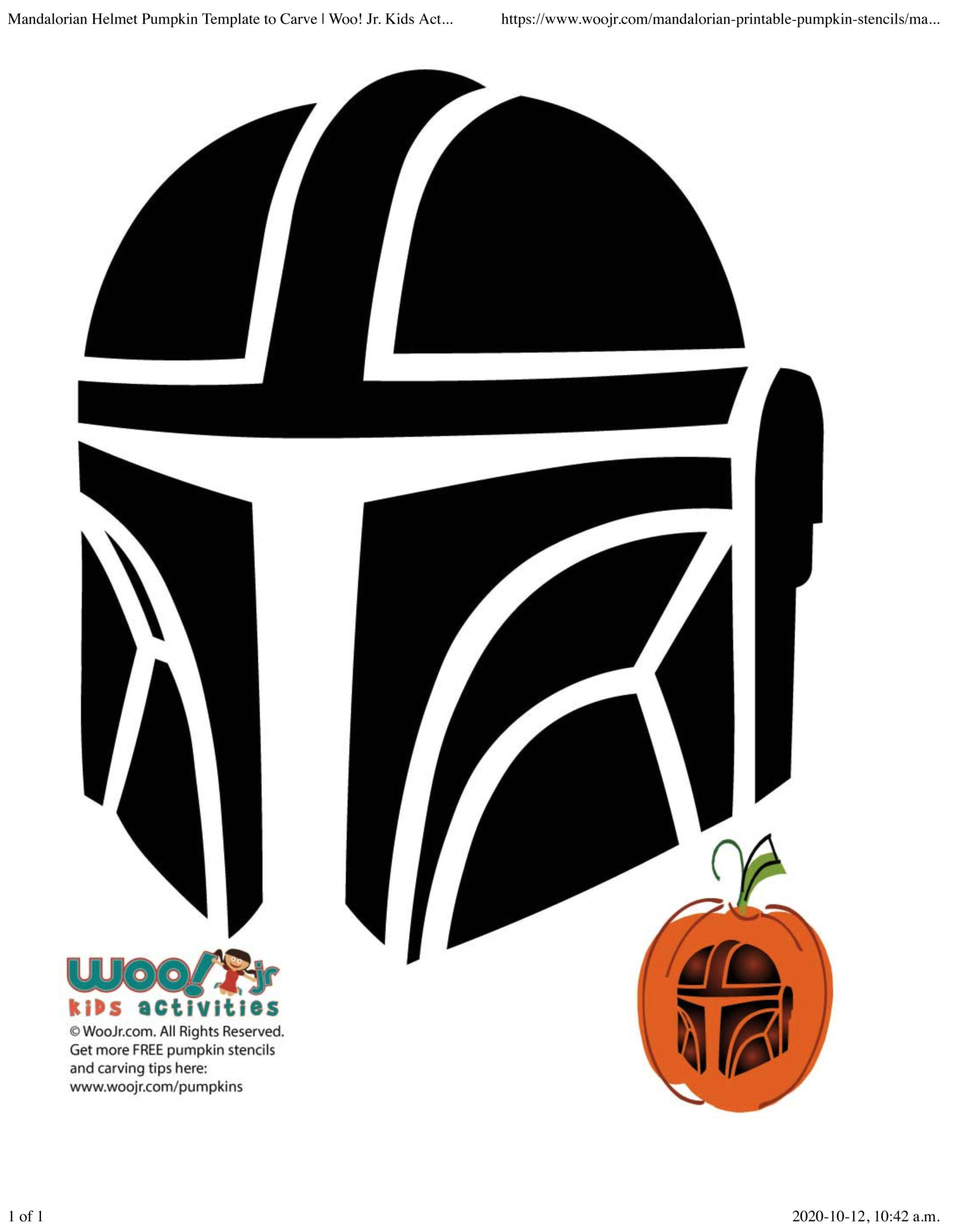 Star Wars: Mandalorian (Free Pumpkin Stencil - Pumpkin Pattern regarding Free Printable Star Wars Pumpkin Carving Patterns