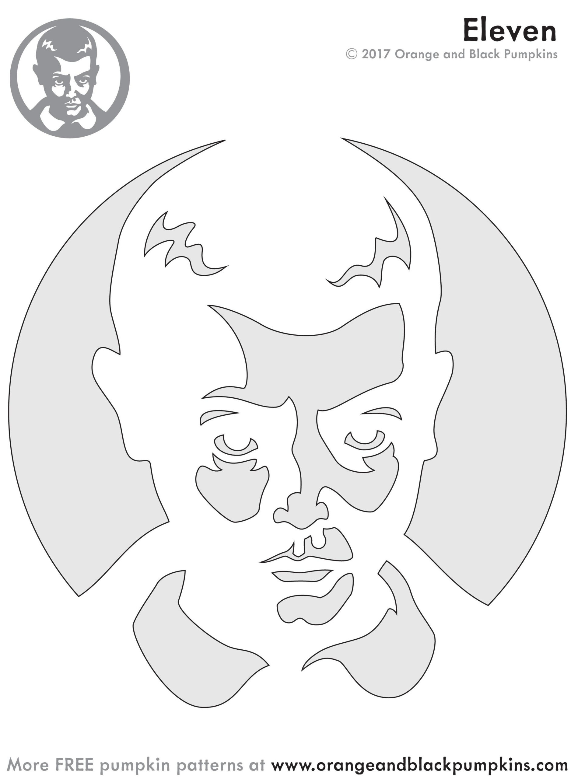 Stranger Things: Eleven (Pumpkin Stencil - Pumpkin Pattern inside Stranger Things Pumpkin Stencil Printable