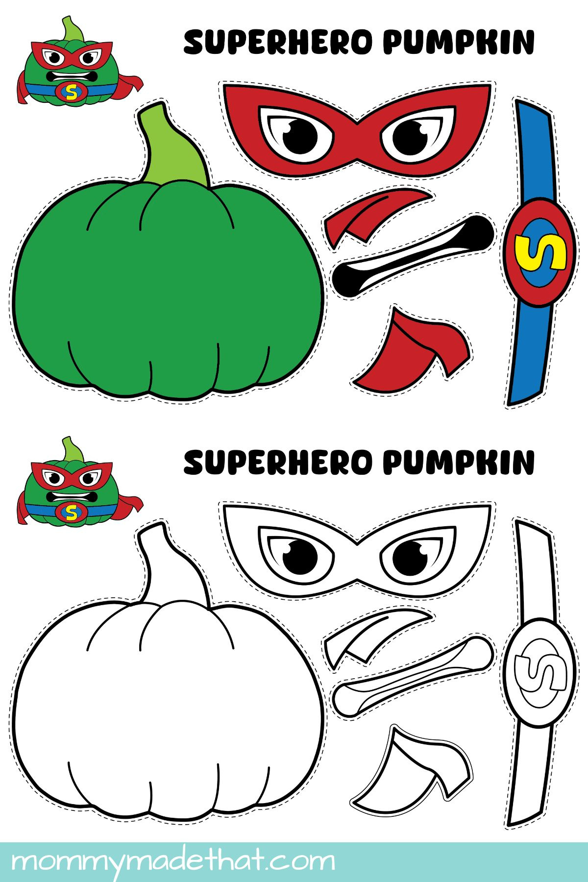 Superhero Pumpkin Craft Printable inside Disguise A Pumpkin Printable