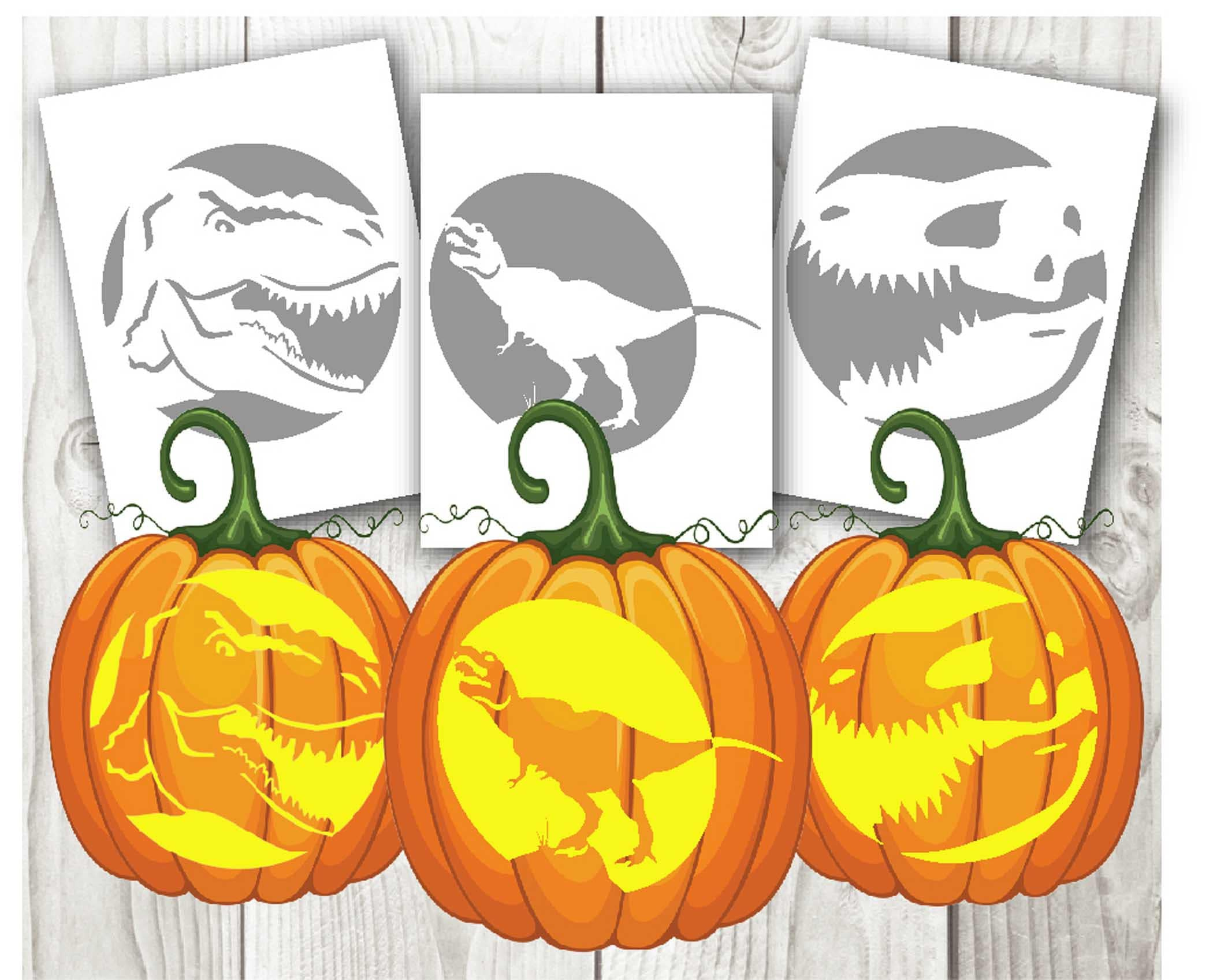 T-Rex Pumpkin Carving, Stencil, Dinocsaur, Halloween, Template with T Rex Pumpkin Stencil Printable