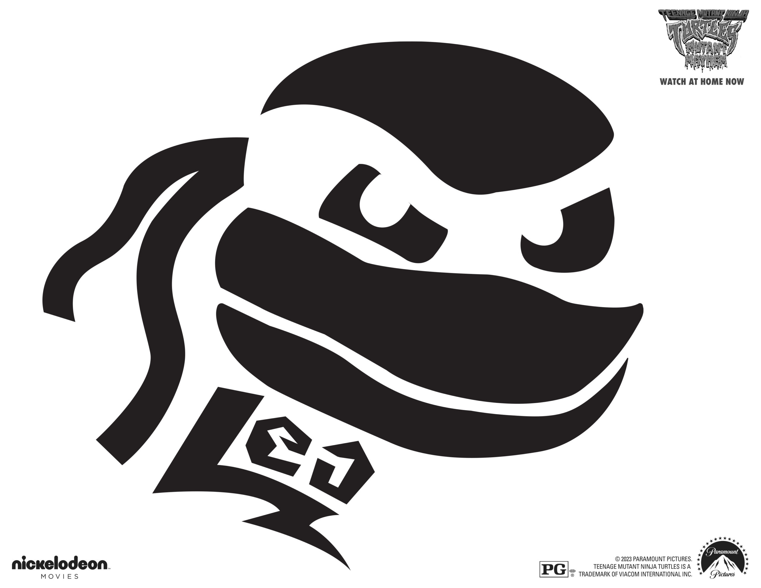 Teenage Mutant Ninja Turtles Tmnt: Leonardo (Free Pumpkin Stencil with Ninja Turtle Pumpkin Stencils Free Printable
