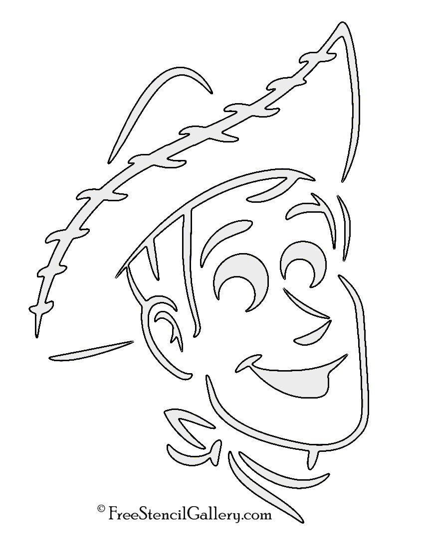 Toy Story - Woody Stencil for Printable Toy Story Pumpkin Stencil