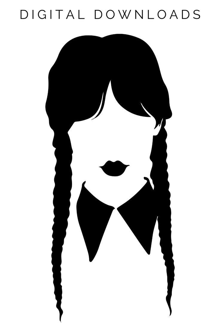 Wednesday Addams Svg - Digital Download pertaining to Wednesday Addams Pumpkin Stencil Printable