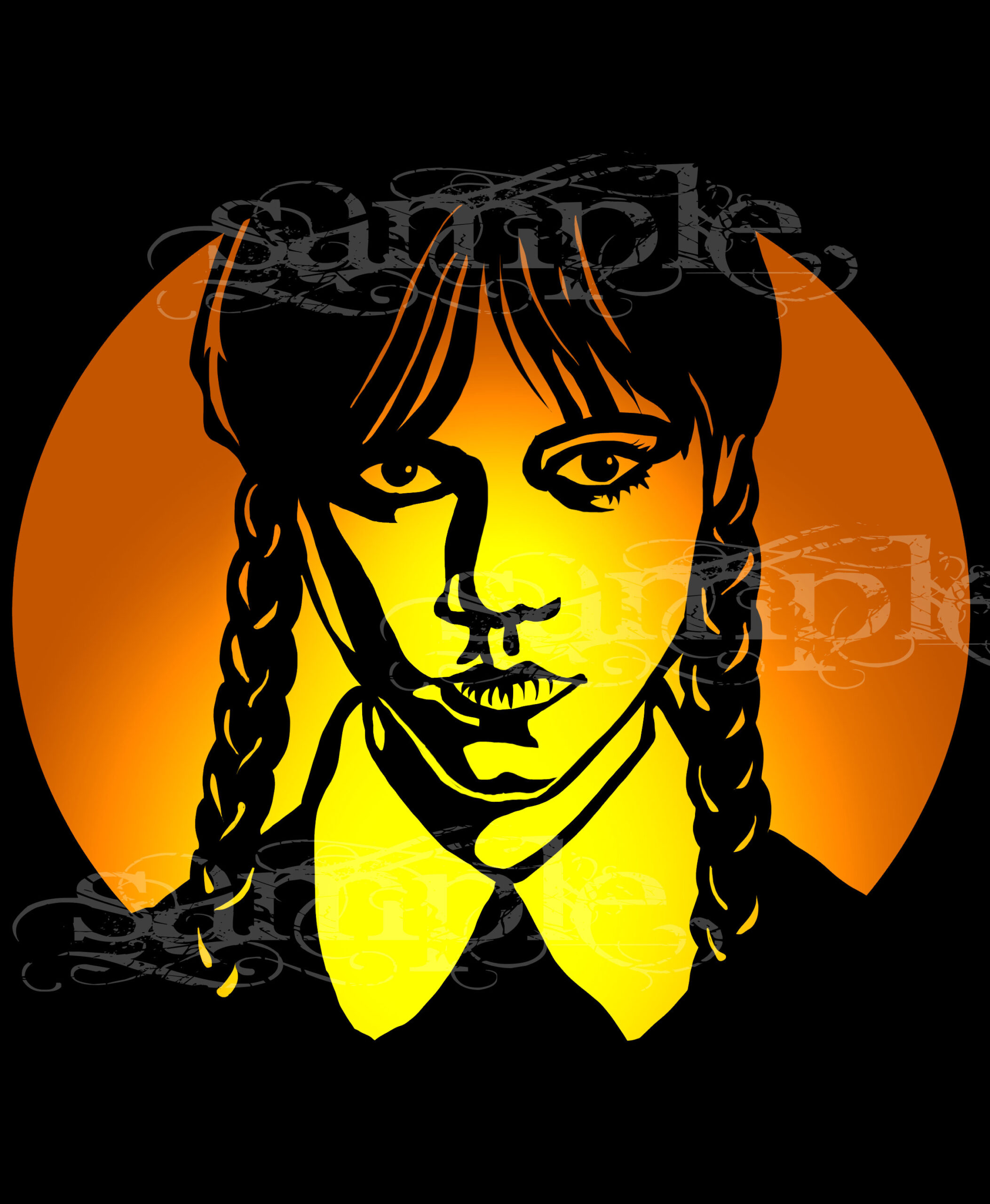 Wednesday Pumpkin Carving Template, Cricut, Svg, Png, Jpg File within Wednesday Addams Pumpkin Stencil Printable