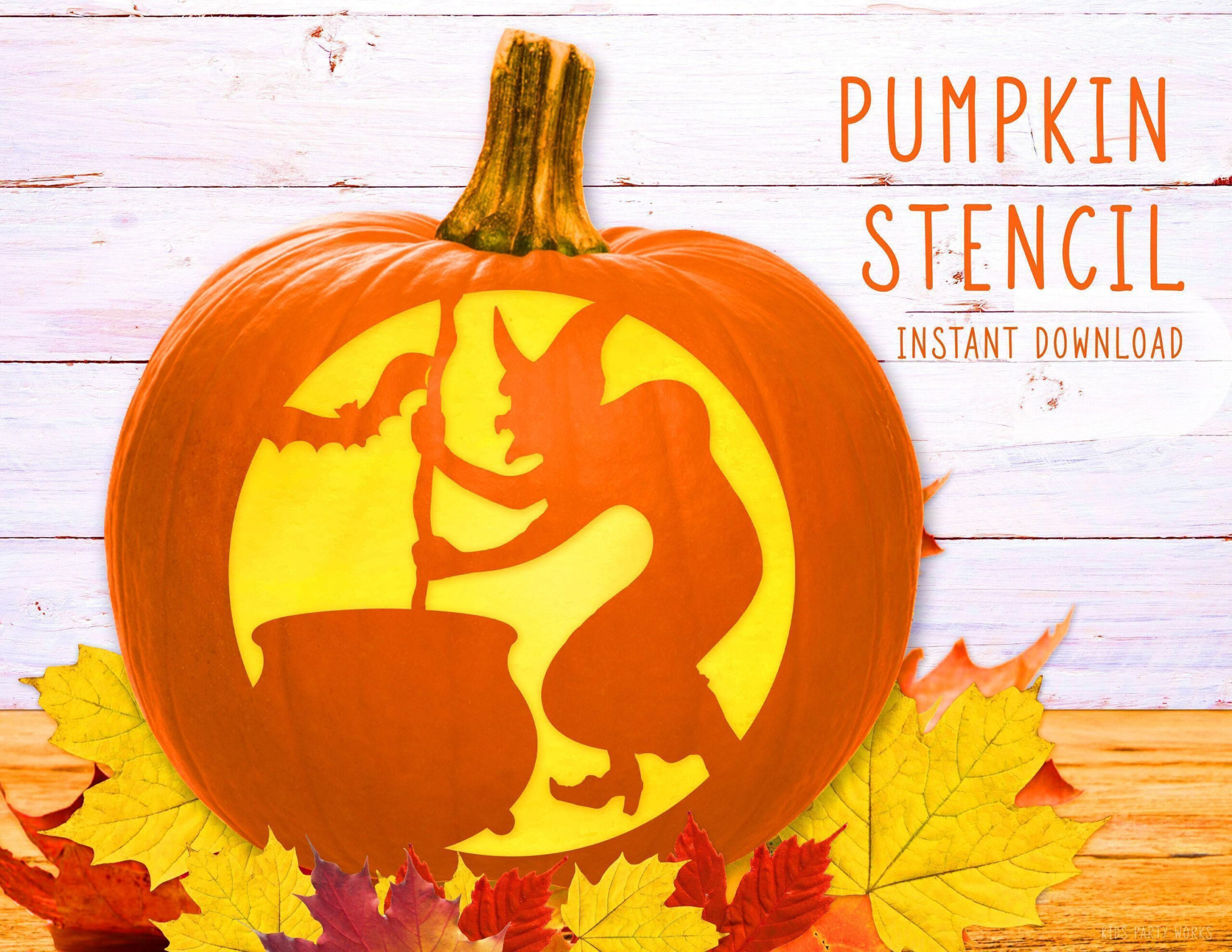 Witch Pumpkin Stencil, Printable Pumpkin Stencil, Jack O' Lantern within Printable Witch Pumpkin Stencil