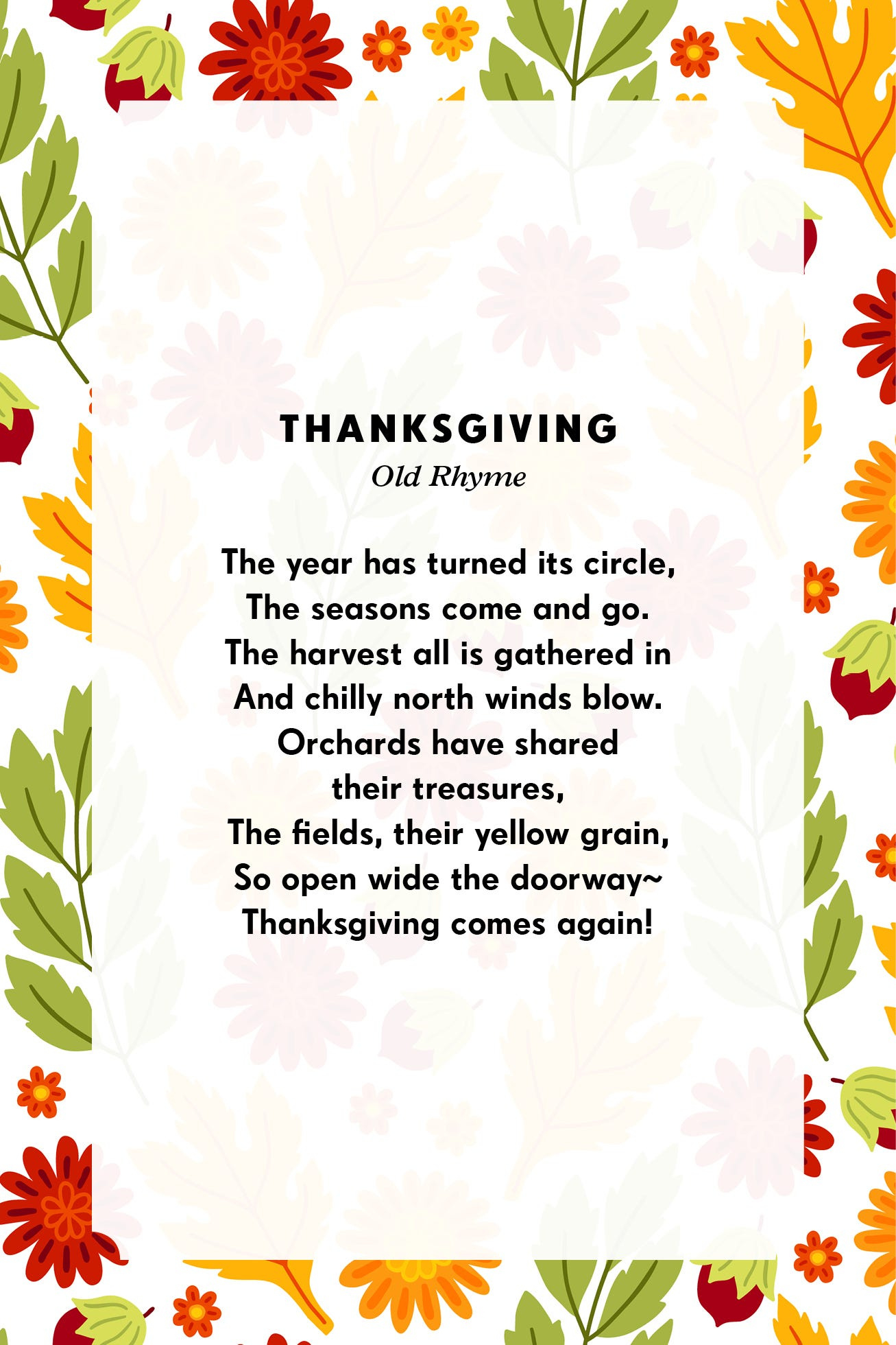 11 Thanksgiving Poems For Family in Thanksgiving Poems For Elderly