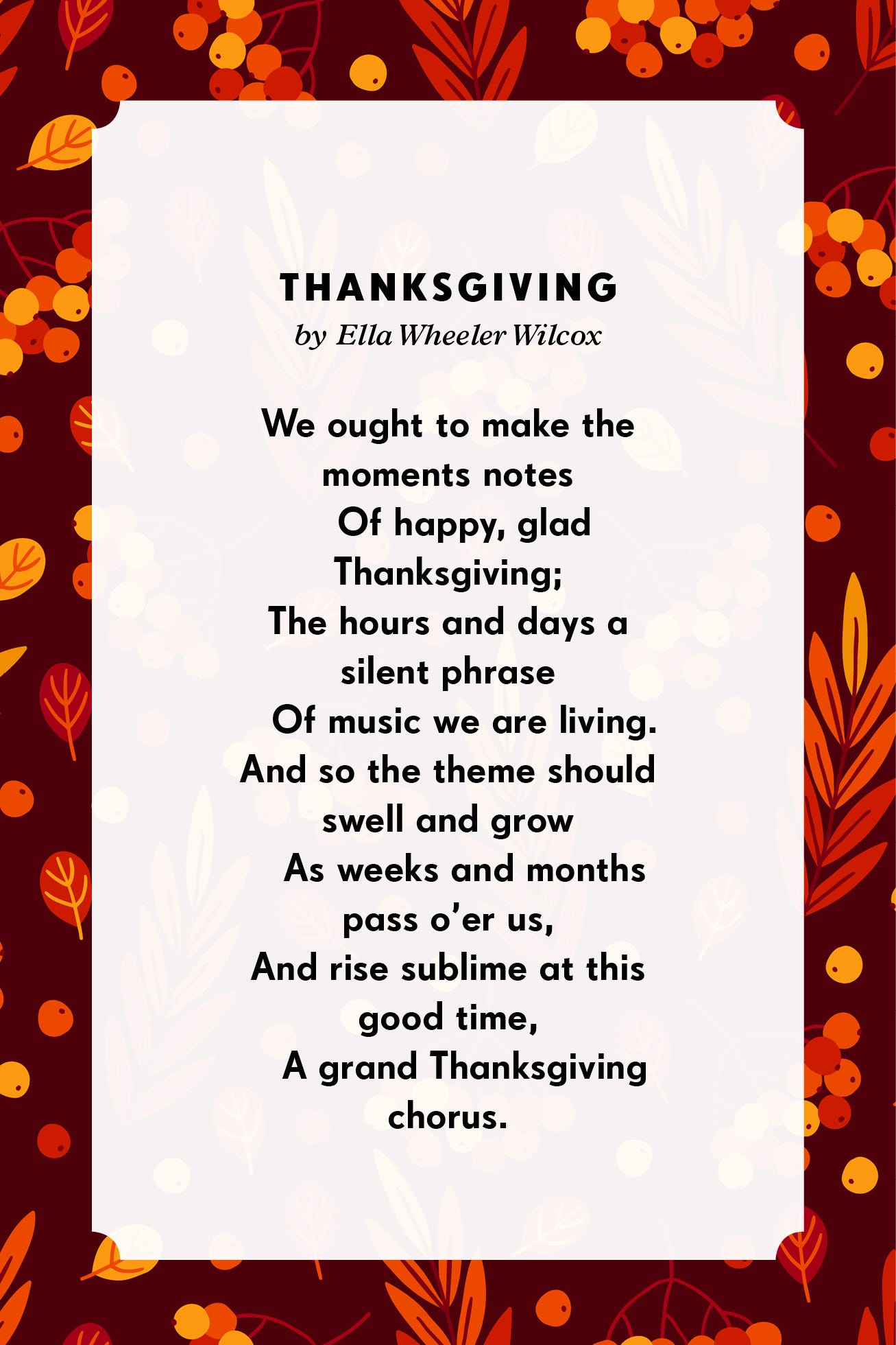 11 Thanksgiving Poems For Family within Thanksgiving Poem Ella Wheeler Wilcox
