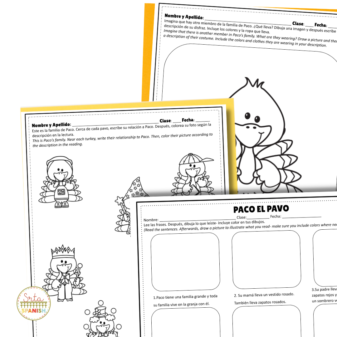 12 Thanksgiving Activities For Spanish Class - Srta Spanish inside Thanksgiving Spanish Worksheets