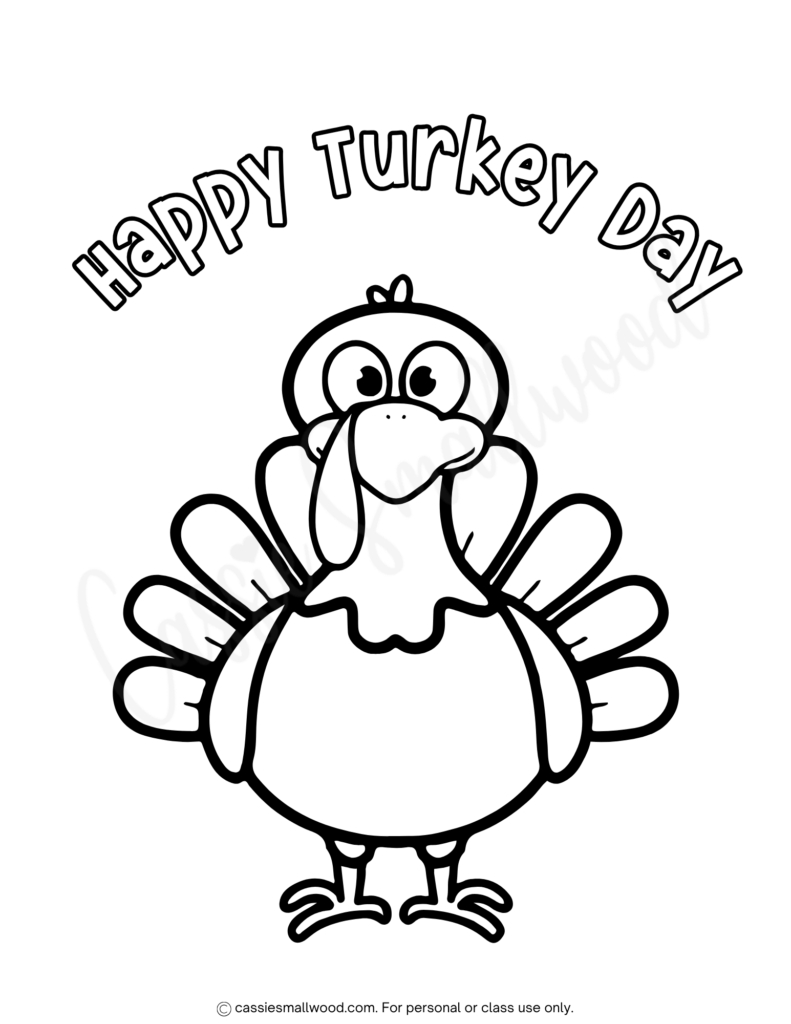 24 Cute Turkey Coloring Pages - Cassie Smallwood pertaining to Preschool Thanksgiving Coloring Pages Printable