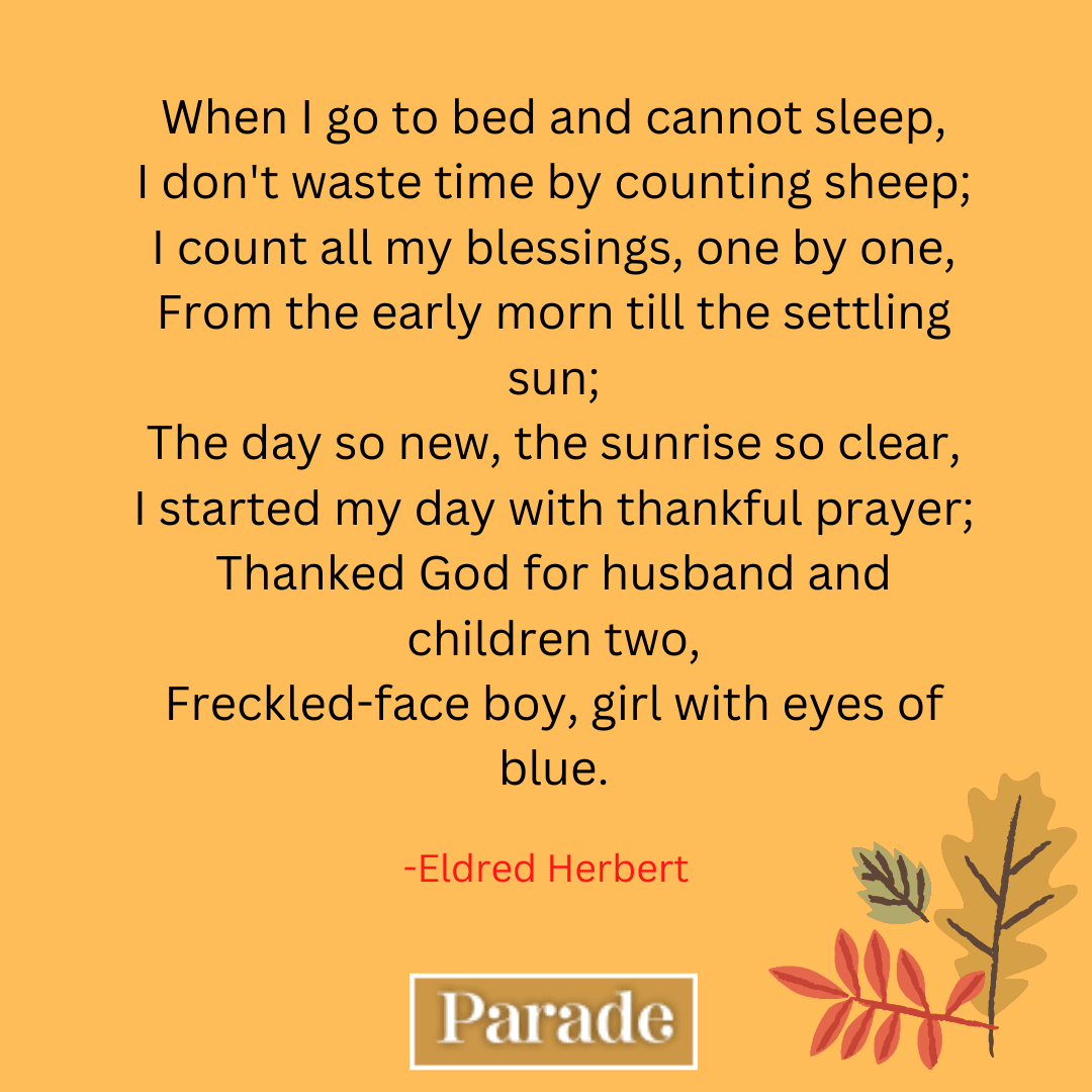 30 Thanksgiving Poems To Read At The Table - Parade intended for Thanksgiving Poem Count Your Blessings
