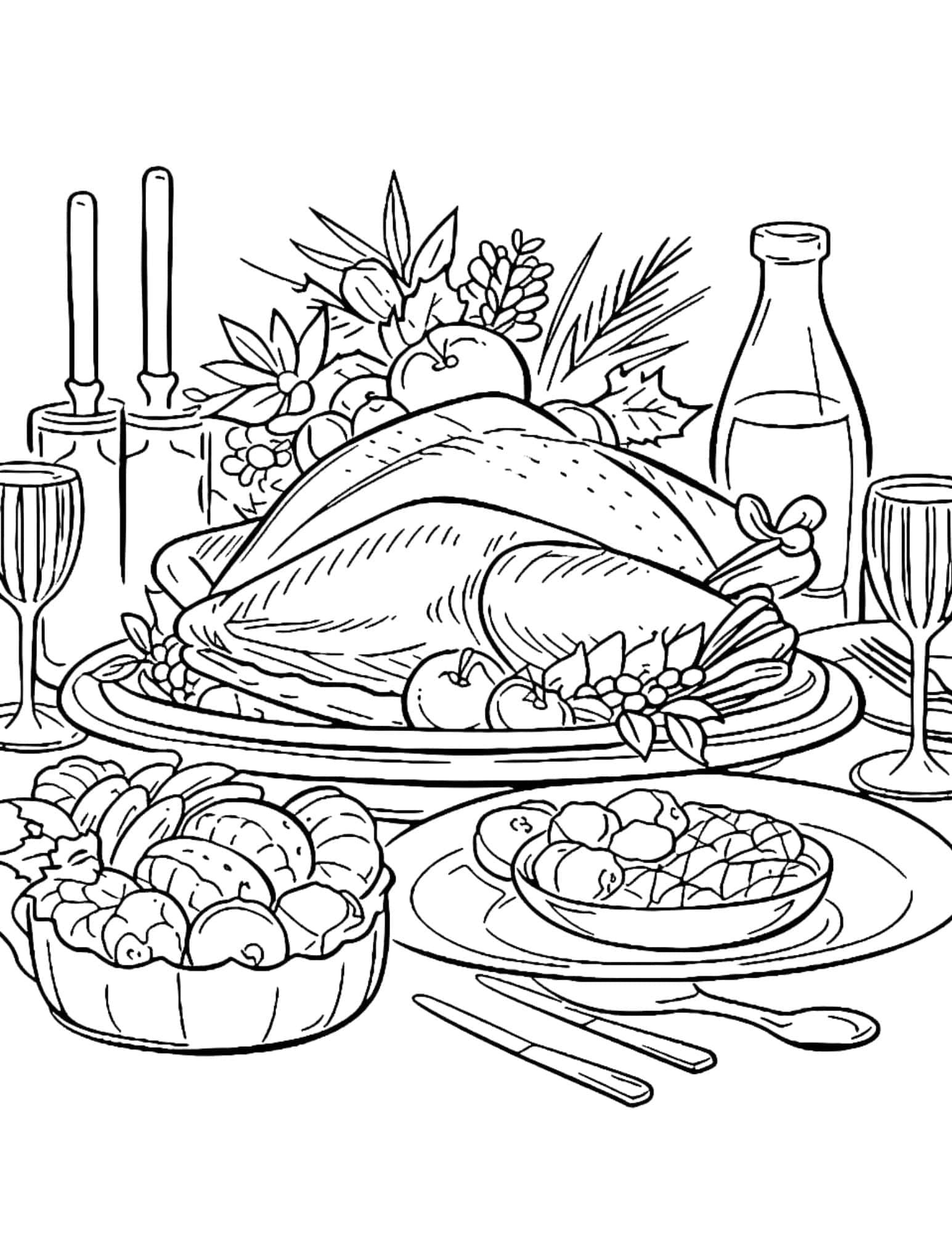 32 Thanksgiving Coloring Pages For Kids And Adults - Our Mindful Life for Thanksgiving Dinner Coloring Pages Printables