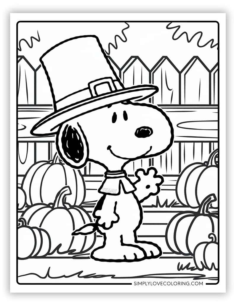 36 Snoopy Coloring Pages (Free Pdf Printables) – Simply Love Coloring in Printable Charlie Brown Thanksgiving Coloring Pages