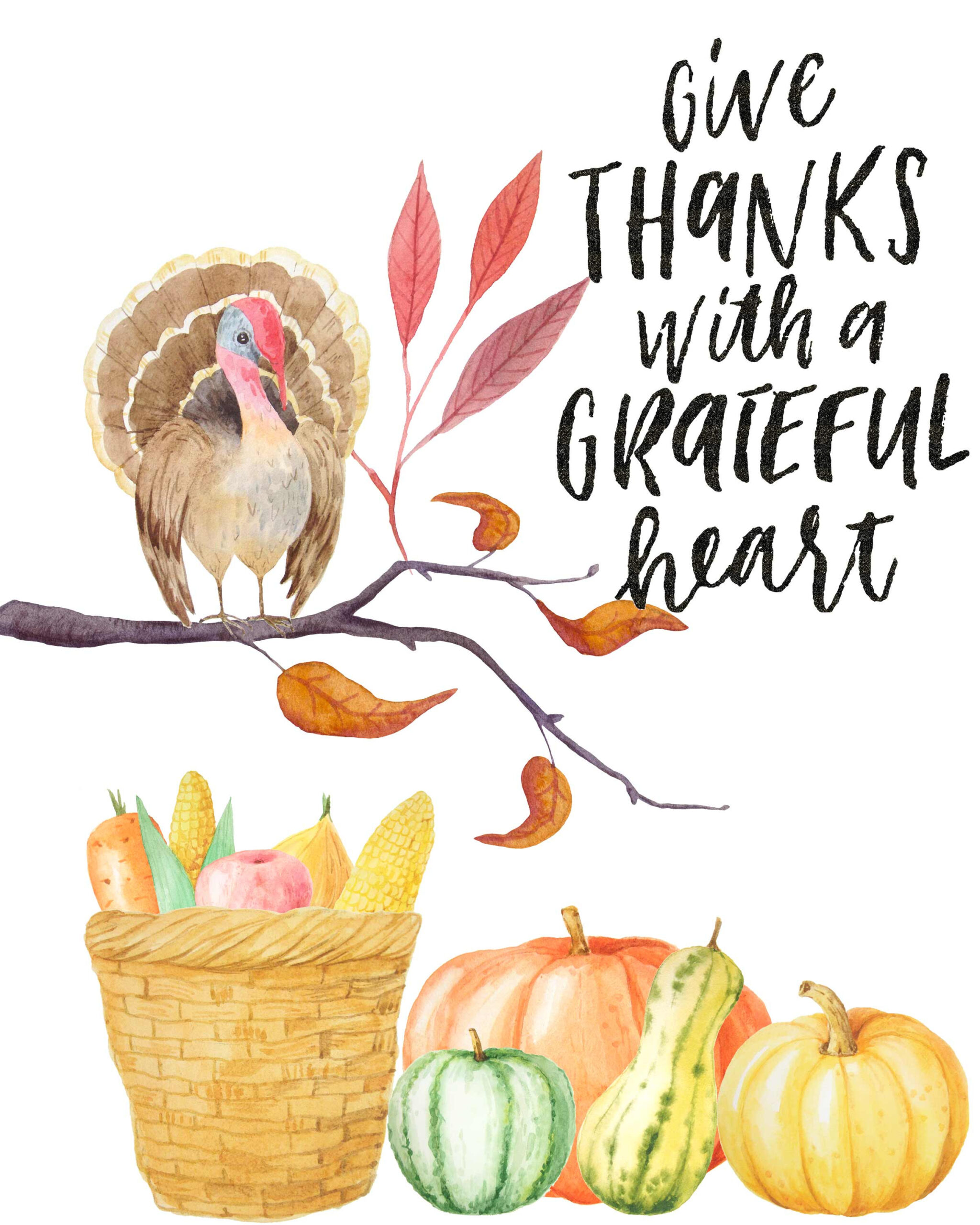 4 Gorgeous Free Printable Thanksgiving Wall Art Designs for Thanksgiving Printable Wall Art