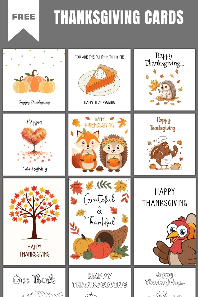 40+ Free Printable Thanksgiving Cards 2025 for Thanksgiving 2025 Pictures Printable
