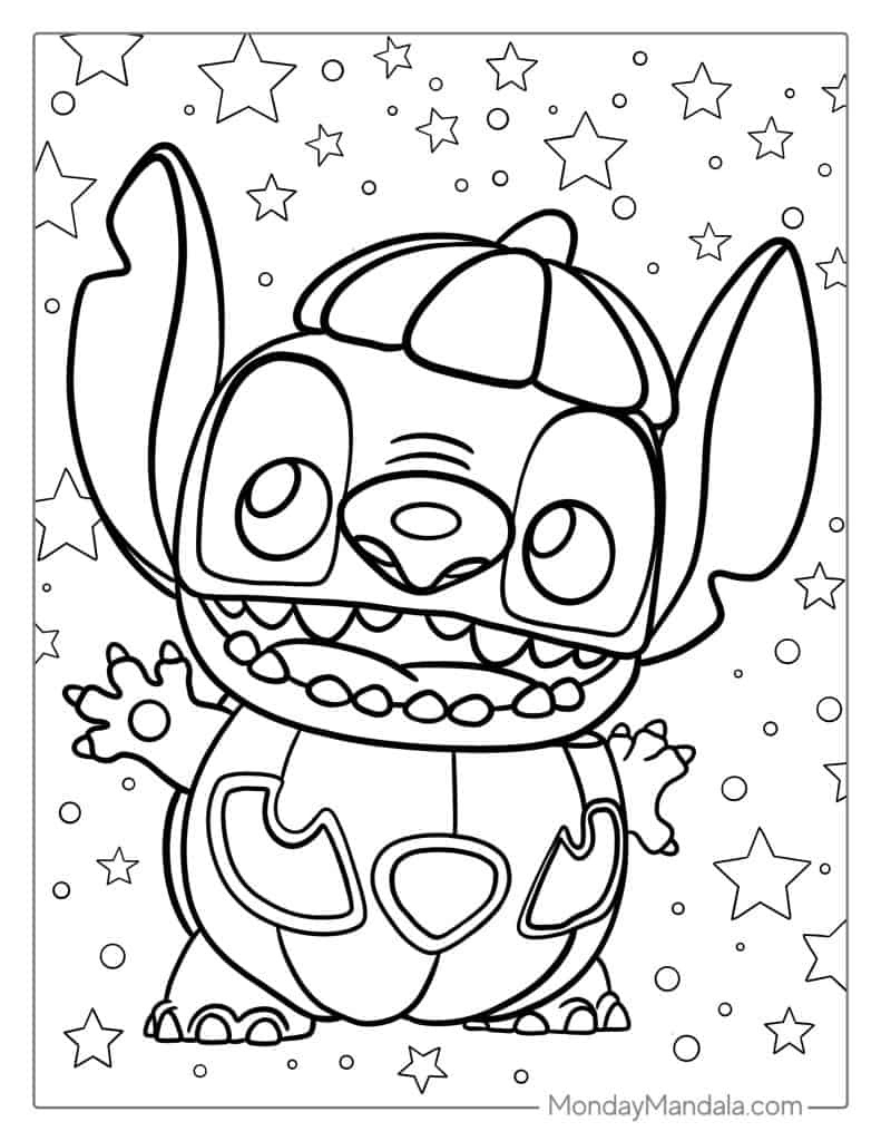 42 Lilo &amp;amp; Stitch Coloring Pages (Free Pdf Printables) in Stitch Thanksgiving Coloring Pages Printable