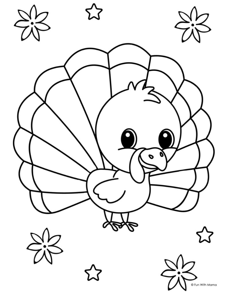 6 Free Turkey Coloring Pages - Fun With Mama for Turkey Free Printable Coloring Pages