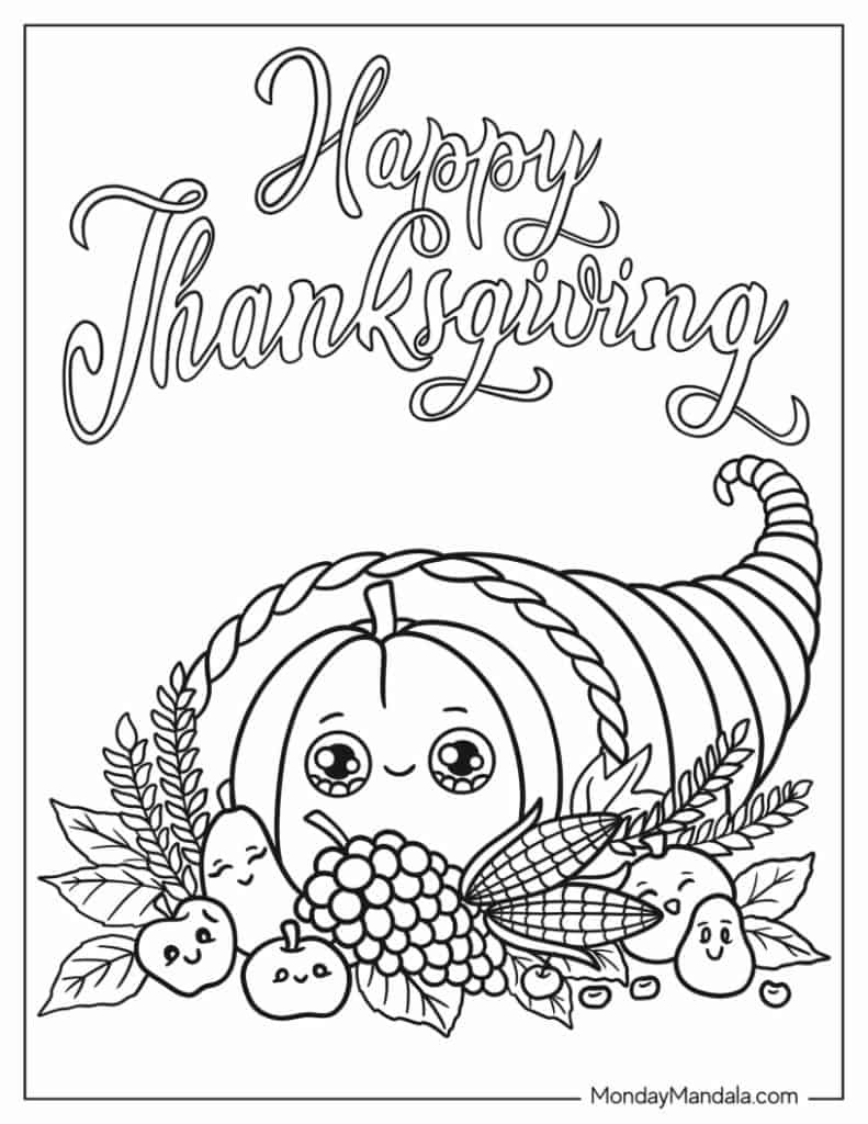 67 Thanksgiving Coloring Pages (Free Pdf Printables) in Printable Thanksgiving Color Sheets