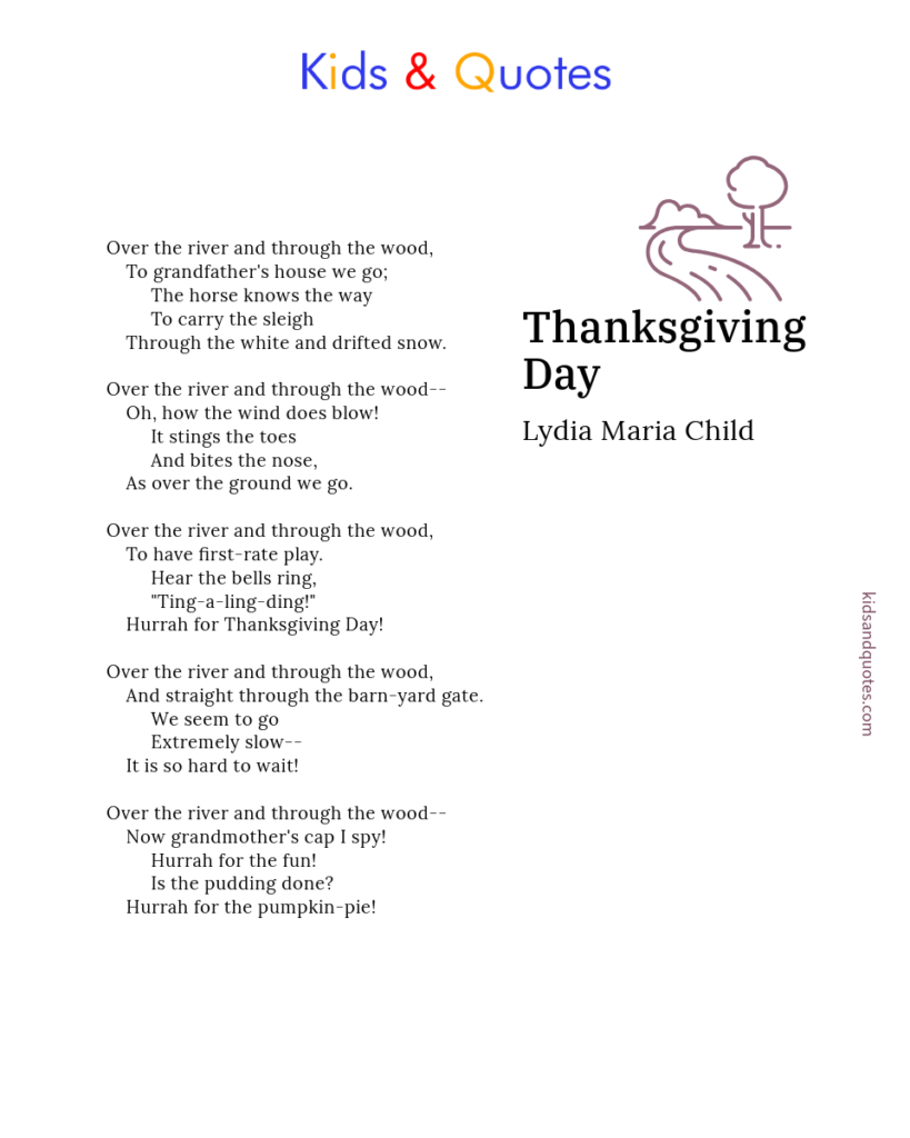 7 Beautiful Thanksgiving Poems For Kids That Are Printable & Free with regard to Thanksgiving Day Poem By Lydia Maria Child