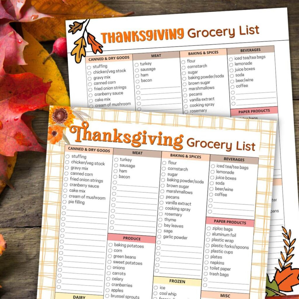70 Ideas For Your Thanksgiving Shopping List (Free Printable!) with regard to Thanksgiving Shopping List Printable Free