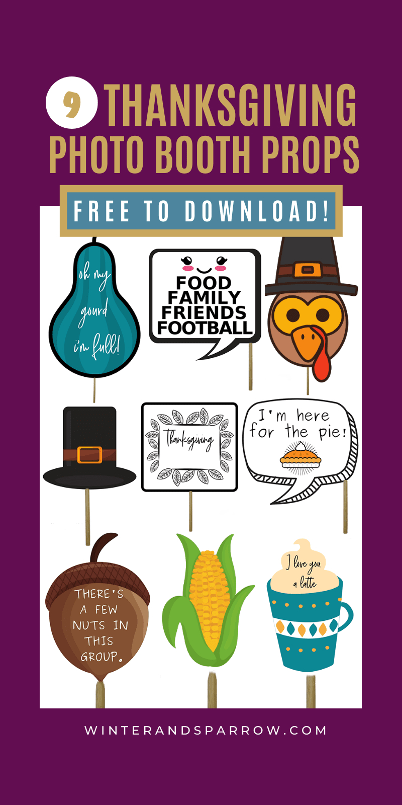 9 Totally Cute + Free Photo Booth Props Printable: Thanksgiving within I Am Thankful For Free Printable Photo Booth