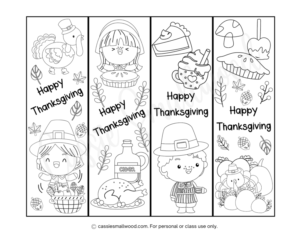 92 Cute Free Printable Bookmarks - Cassie Smallwood throughout Thanksgiving Bookmarks Printable Free