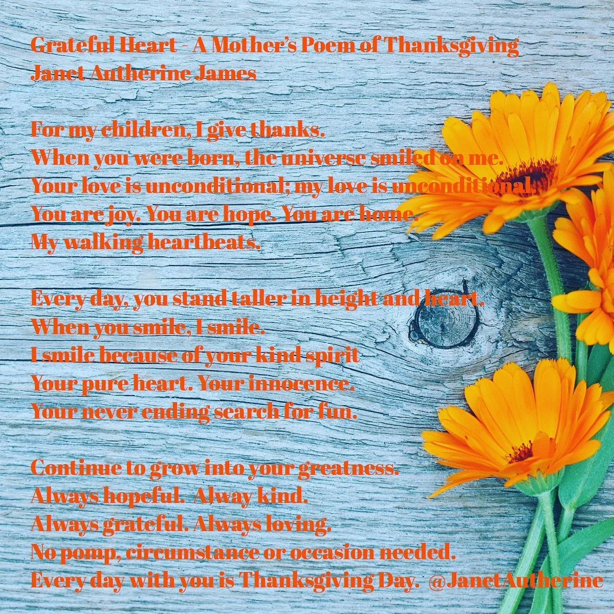 A Mother&amp;#039;S Poem Of Thanksgiving — Janet Autherine inside Thanksgiving Without Mom Poem