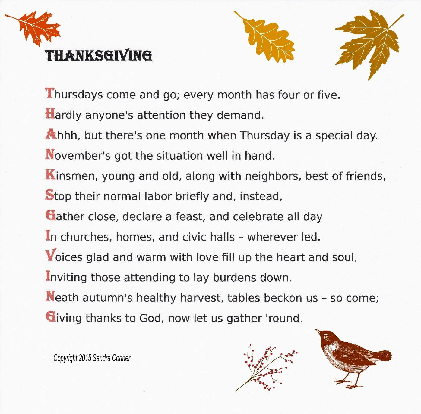 A Seasonal Acrostic – The Happy Wordcrafter in Thanksgiving Acronym Poem