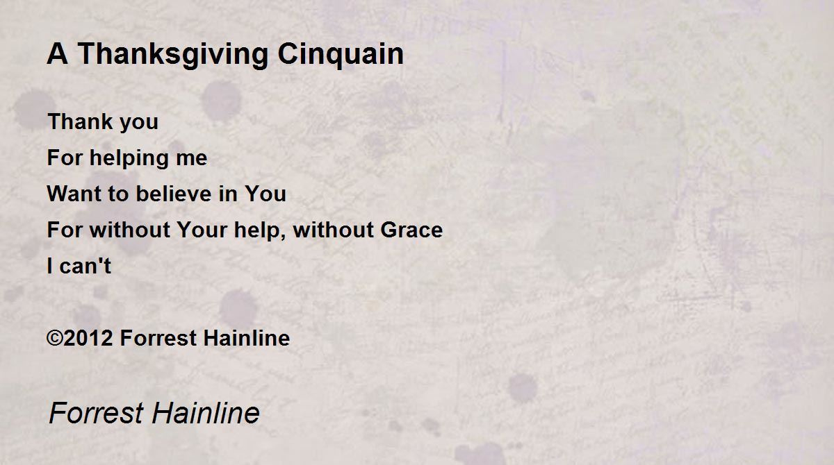 A Thanksgiving Cinquain - A Thanksgiving Cinquain Poemforrest for Thanksgiving Cinquain Poems