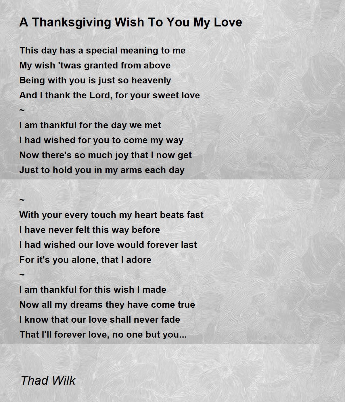 A Thanksgiving Wish To You My Love - A Thanksgiving Wish To You My within Thanksgiving Poem For Wife