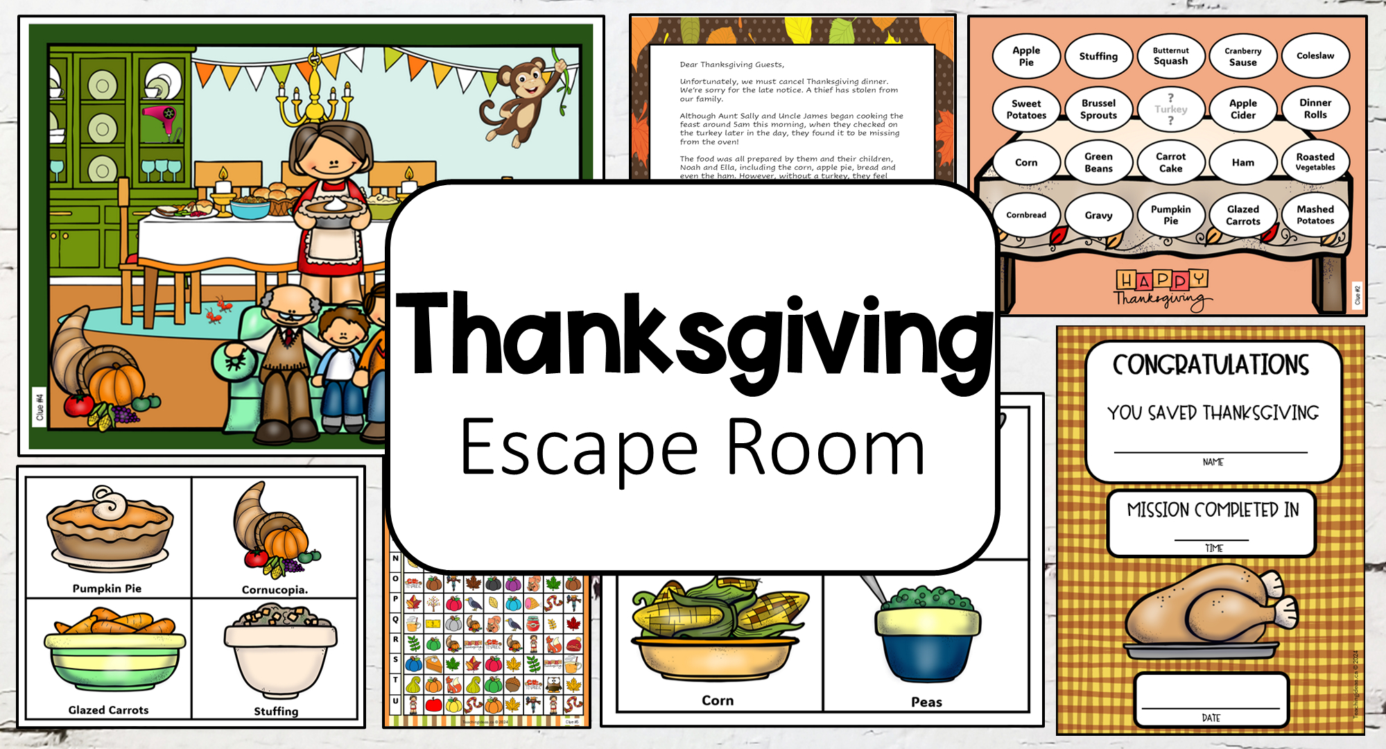 Best Free Thanksgiving Escape Room (Free Printable) with Thanksgiving Escape Room Free Printable