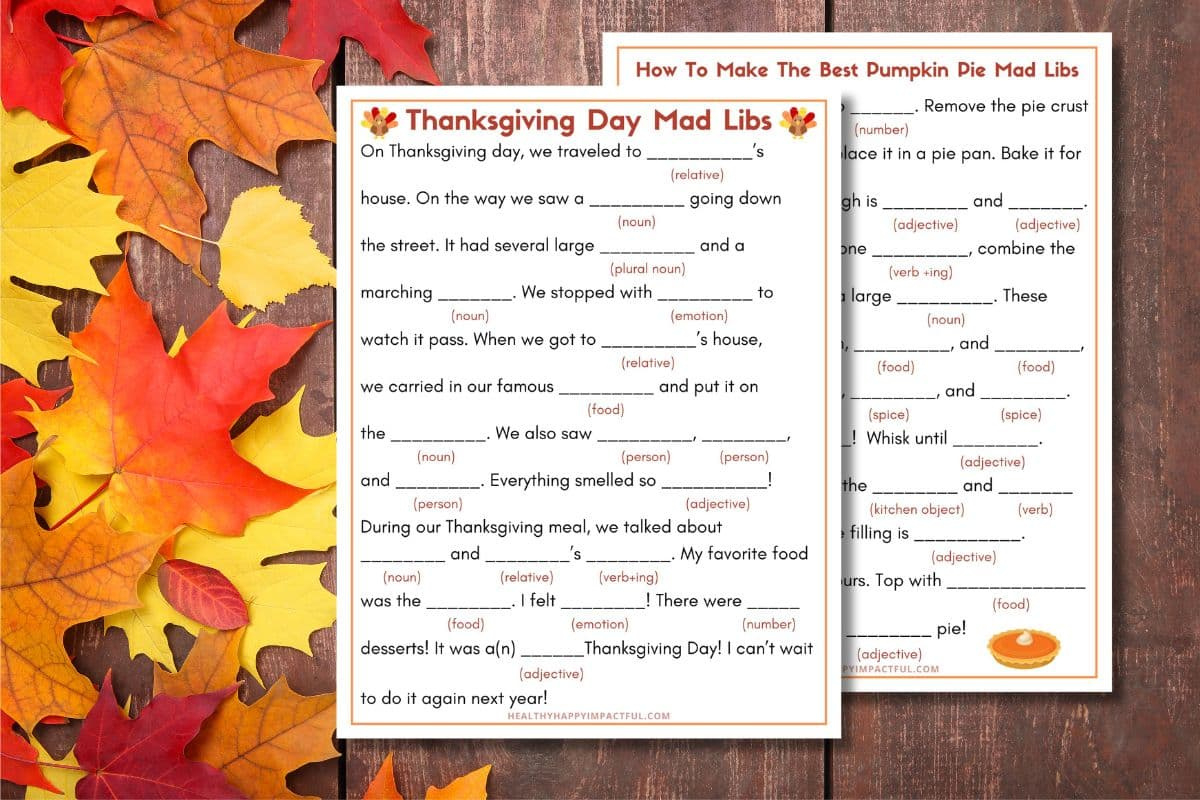Best Thanksgiving Mad Libs Free Printable (Use It This Year!) throughout Thanksgiving Mad Libs Free Printable