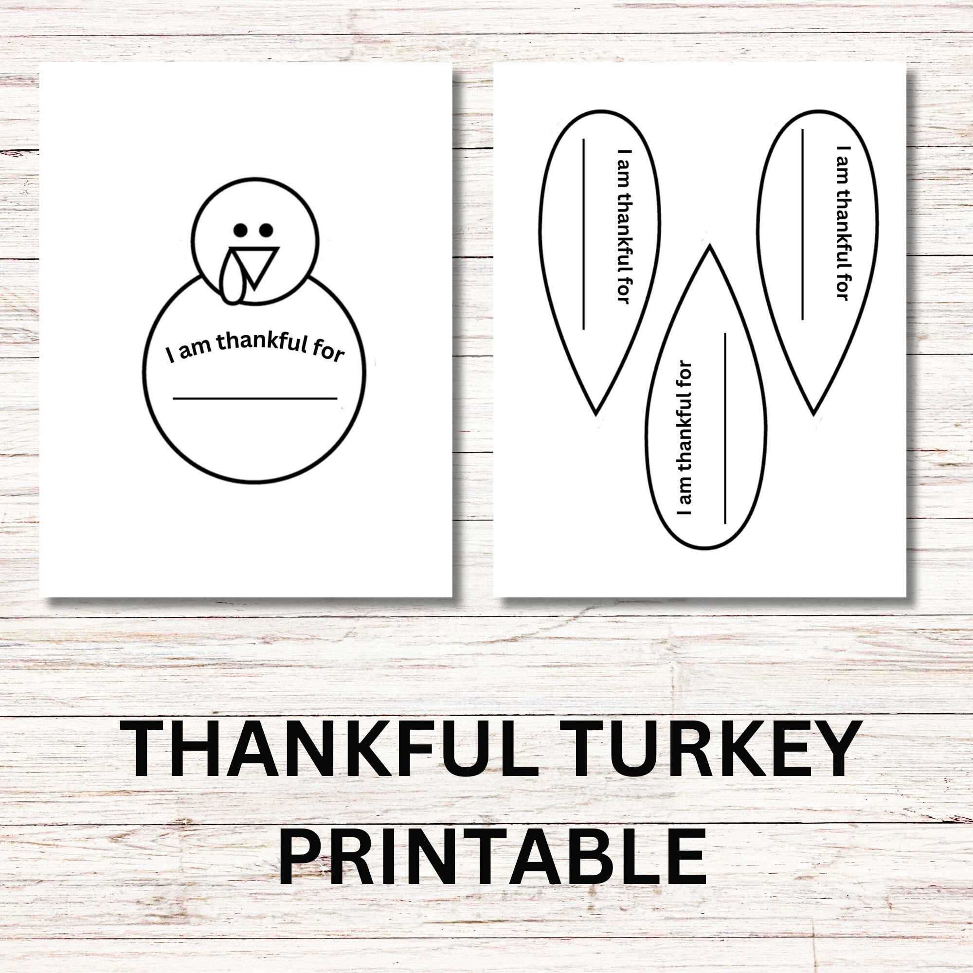 Buy Thankful Turkey Printable, Thankful Turkey, I Am Thankful For within Turkey I am Thankful For Printable