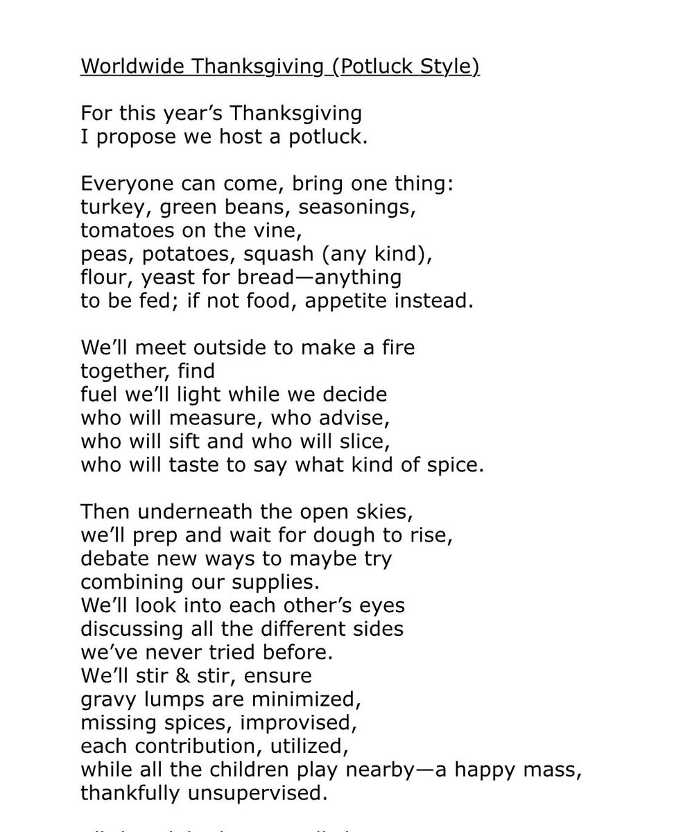 Carrie On X regarding Thanksgiving Potluck Poem