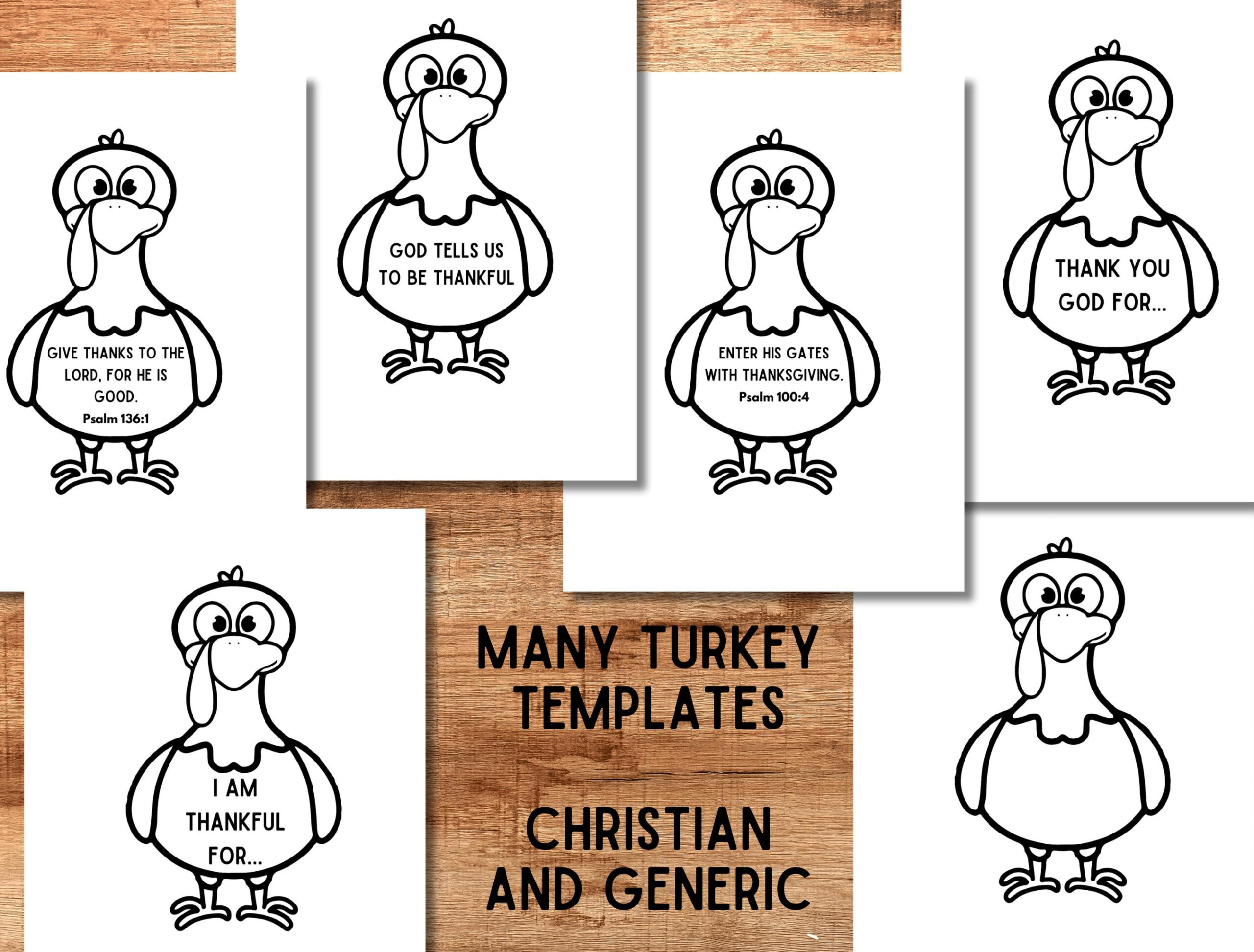 Christian Thanksgiving Printable, Give Thanks To God Turkey Craft for I Am Thankful For God Turkey Printable